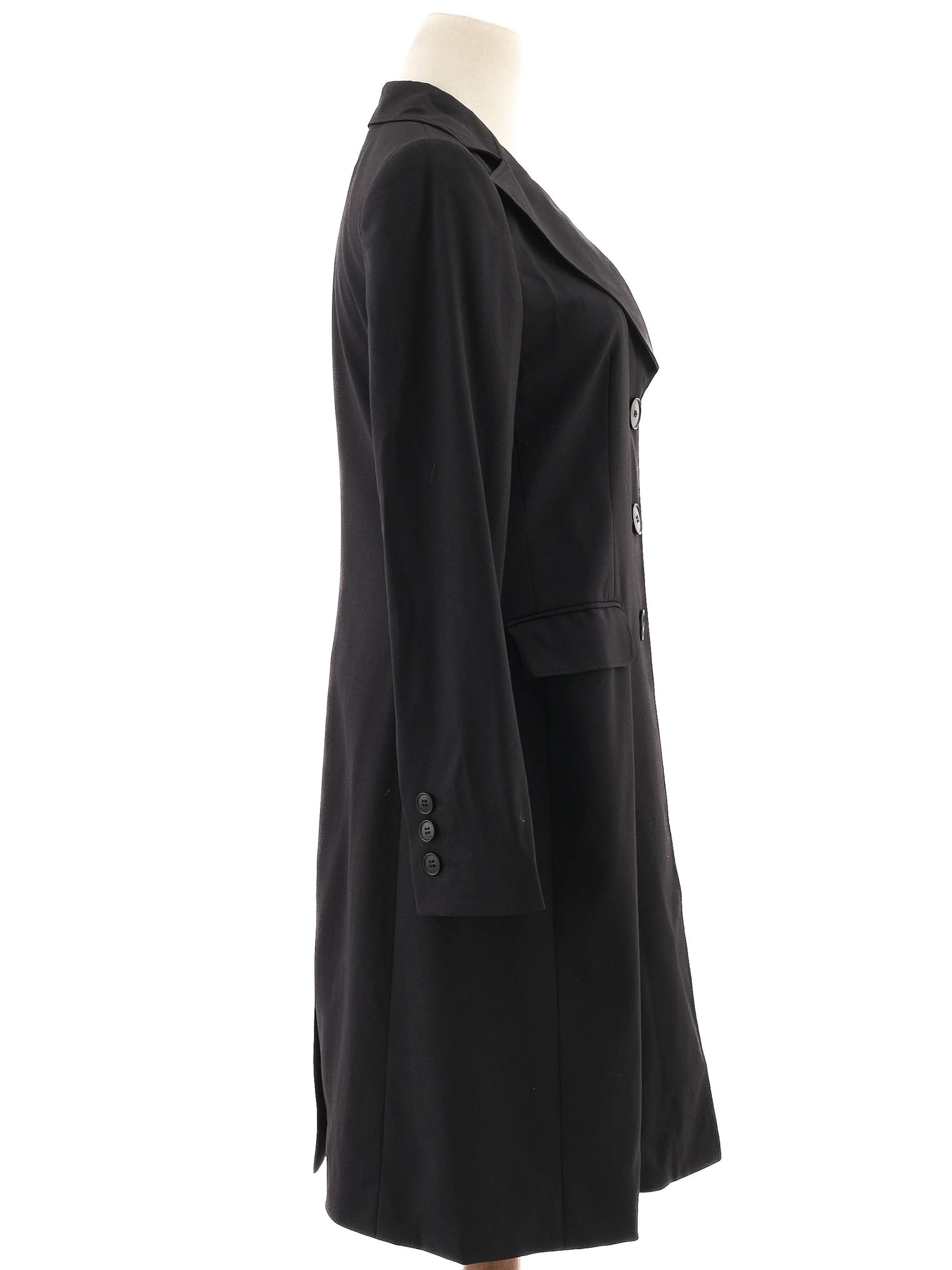 Excellent Emporio Armani Black Wool WomenÕs Coat Size S