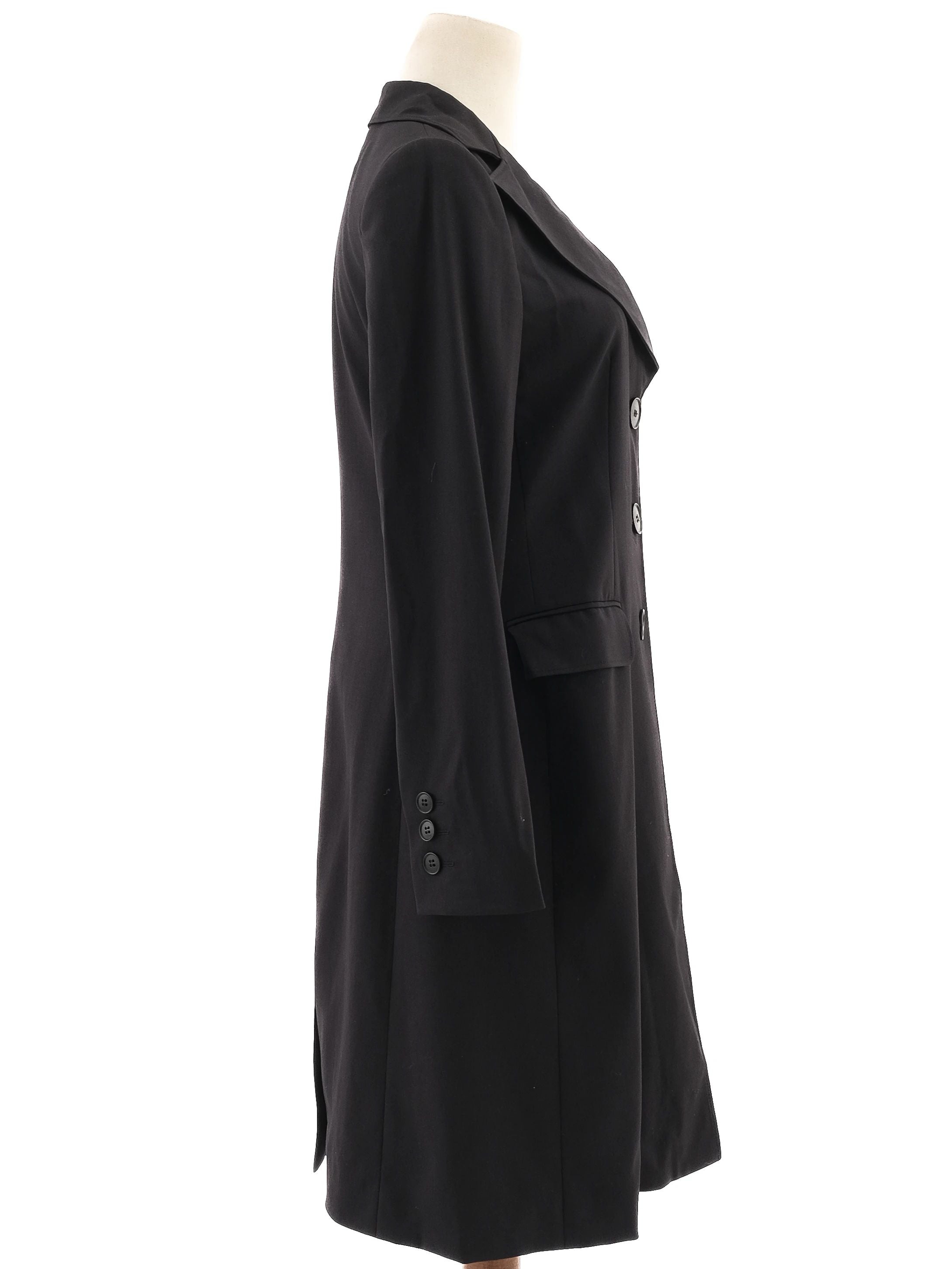 Excellent Emporio Armani Black Wool WomenÕs Coat Size S