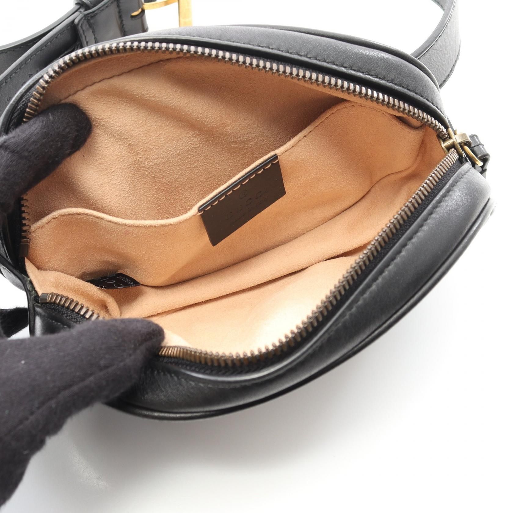 Gucci Gg Marmont Waist Bag Black Leather 476434