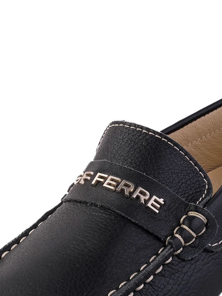 Excellent Gianfranco Ferr� Black Leather Loafers for Kids Size 31