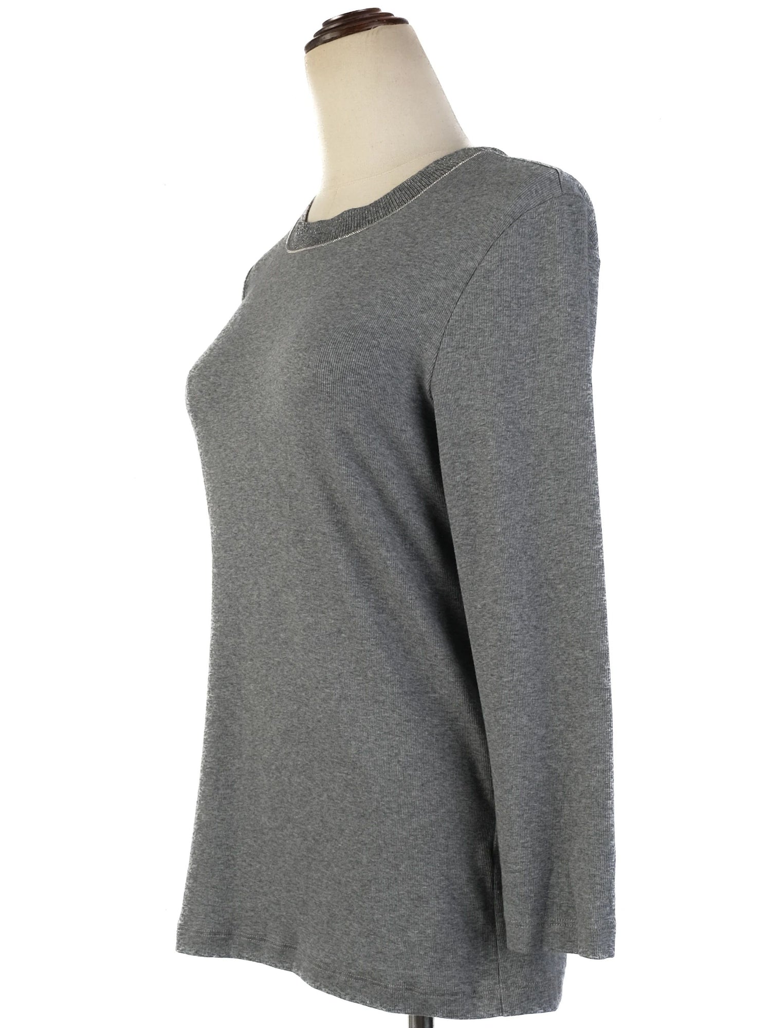 Excellent Peserico Gray Wool Long Sleeve Top Size L