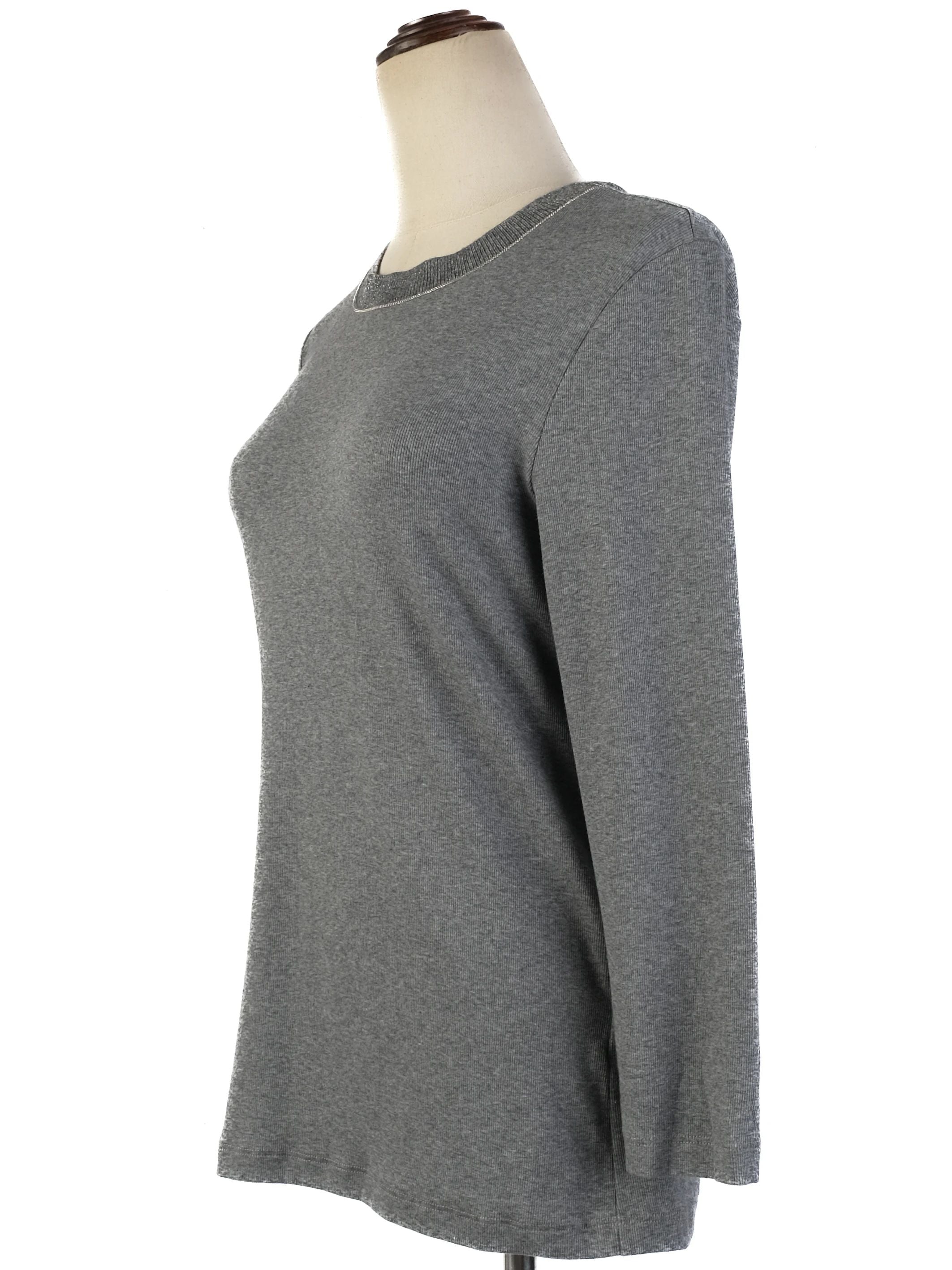 Excellent Peserico Gray Wool Long Sleeve Top Size L