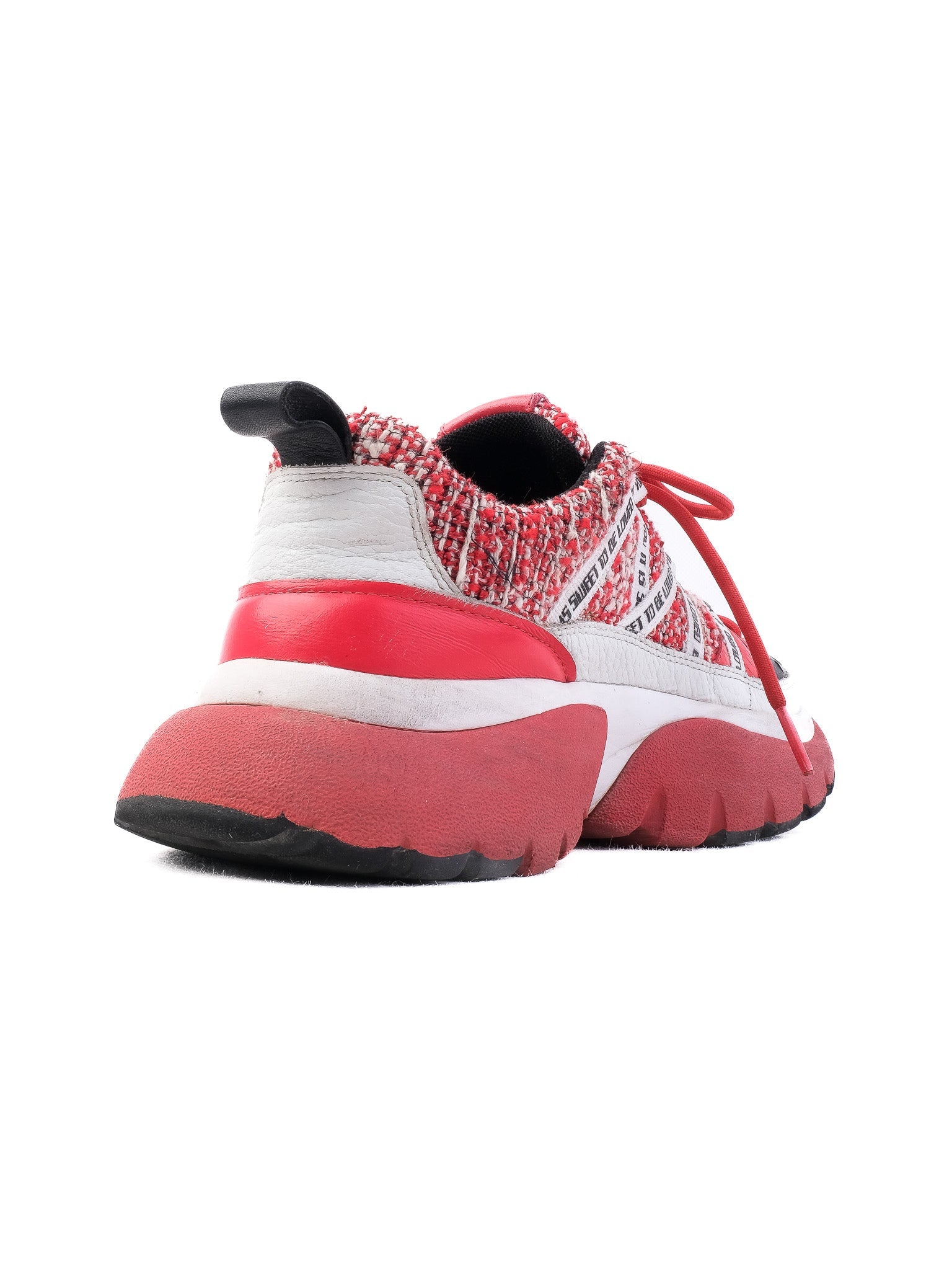 Excellent Maje Red and White Chunky Sneakers Women&