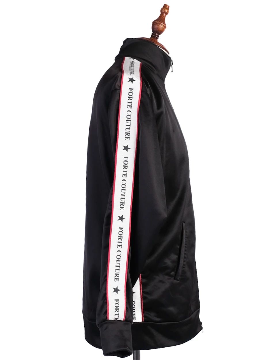 Excellent Forte Couture Black Zip-Up Jacket Size M,S