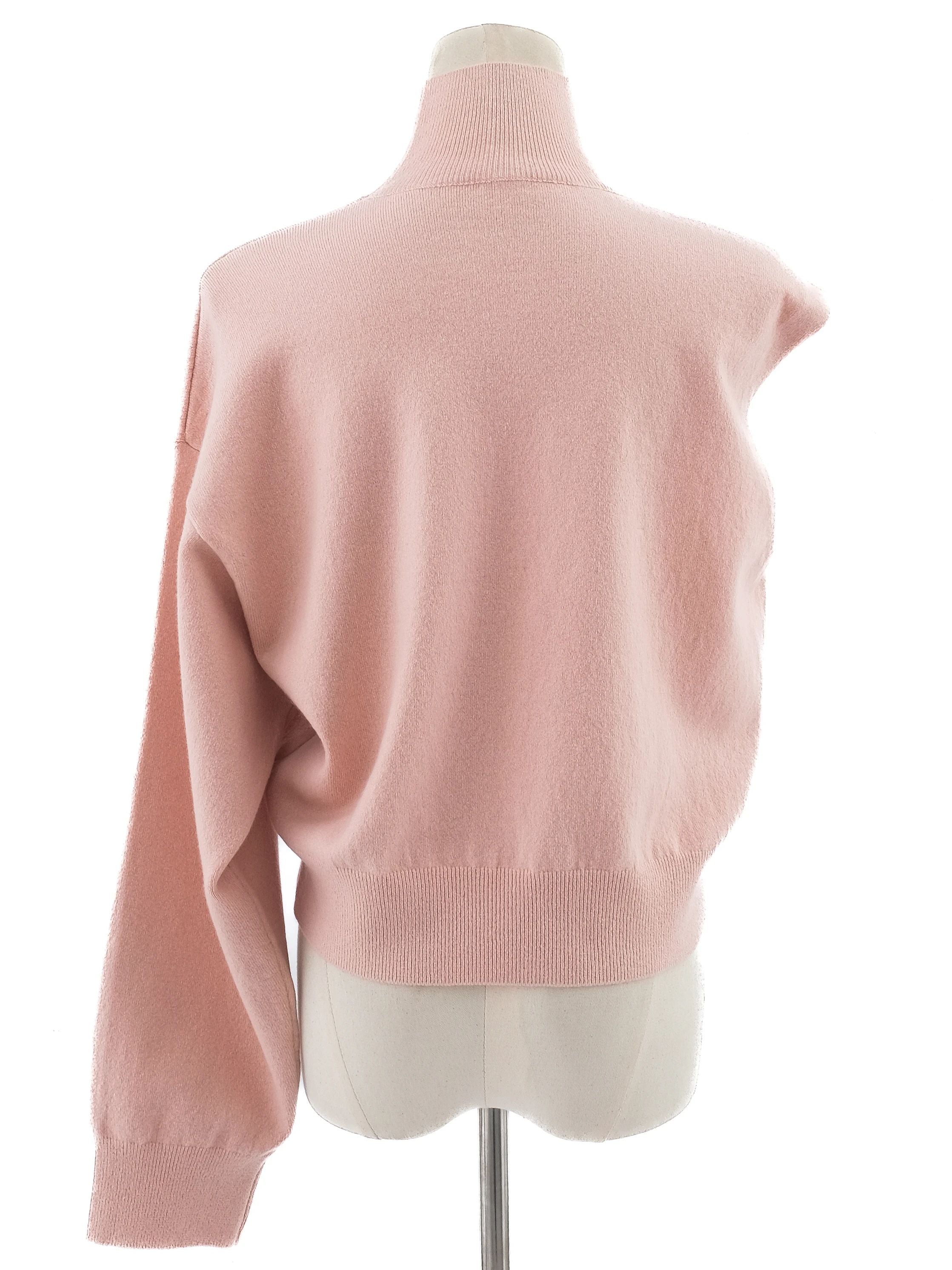 Perfect Fendi Pink Wool Asymmetric Sweater with Turtleneck