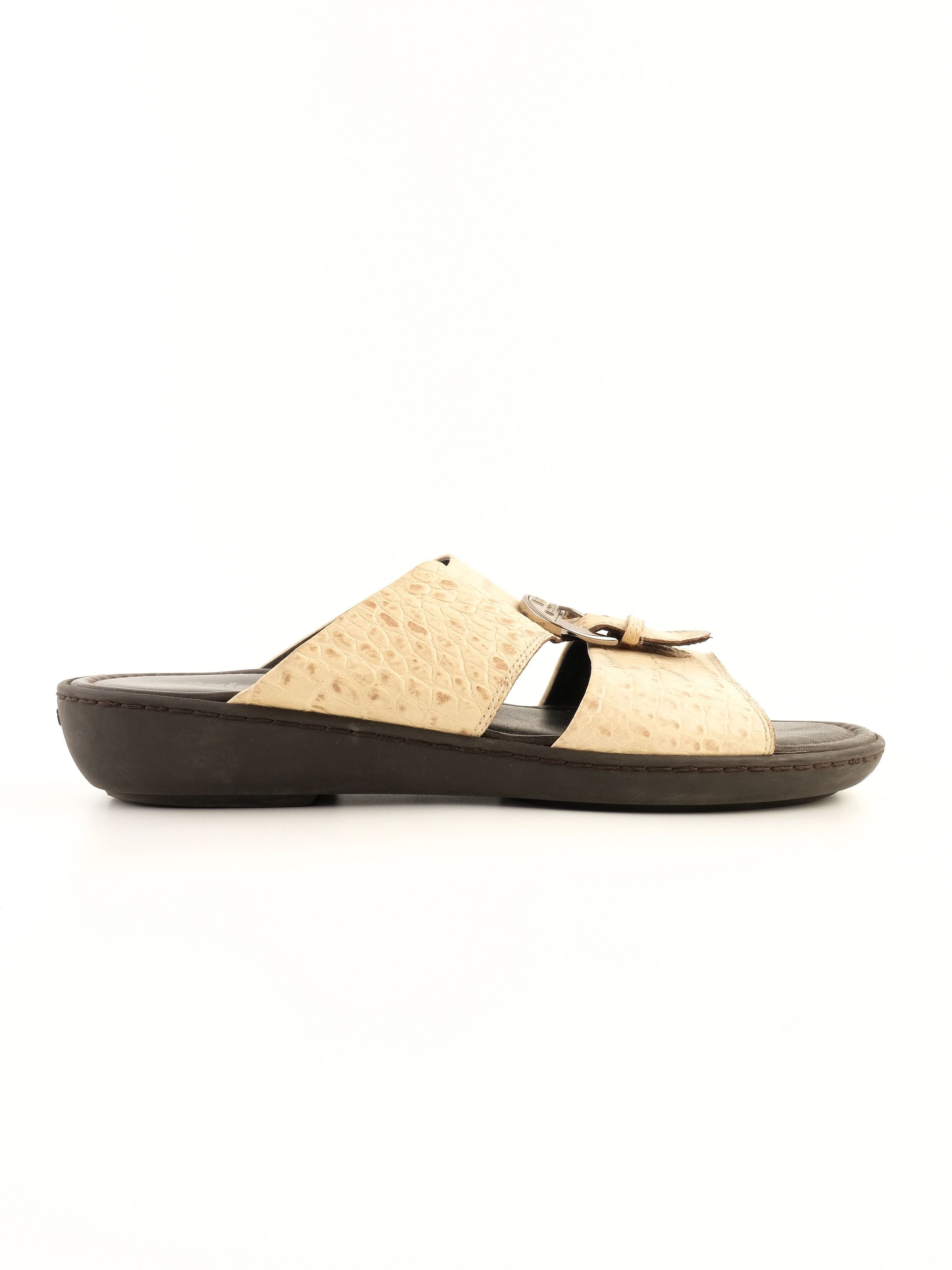 Excellent Baldinini White Leather Sandals Size 42.5 with Buckle