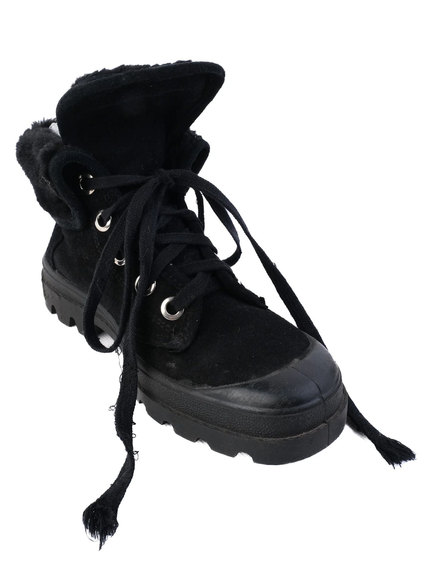 Excellent Judari Black Leather WomenÕs Boots Size 36 with Fur Lining