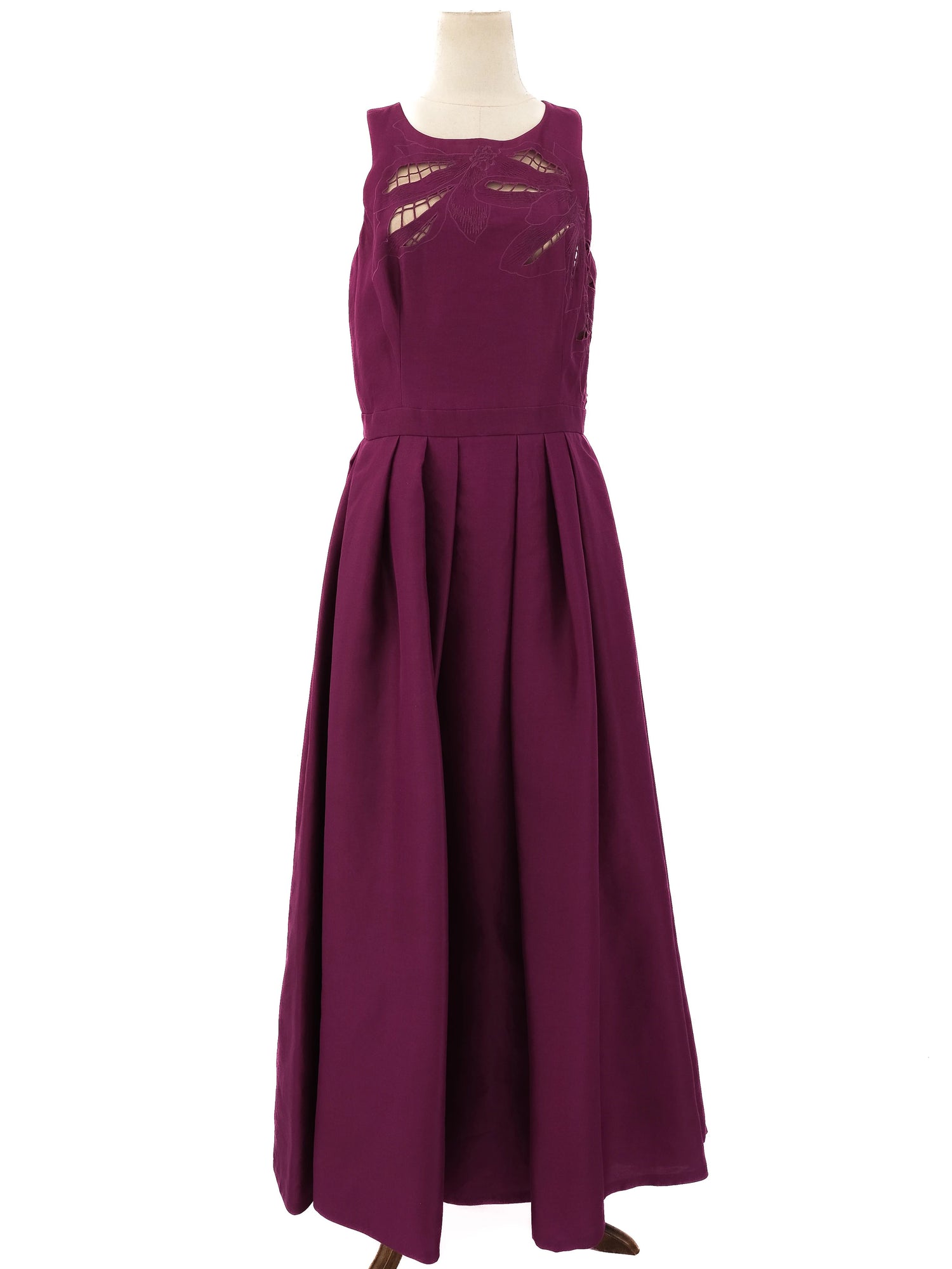 Excellent Zuhair Murad Purple Silk Floor-Length Dress Sleeveless