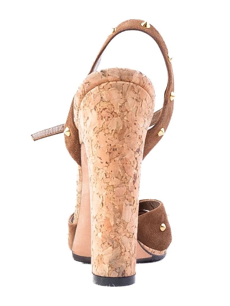 Excellent Gucci Orange High-Heeled Sandals Size 36 with Cork Heel