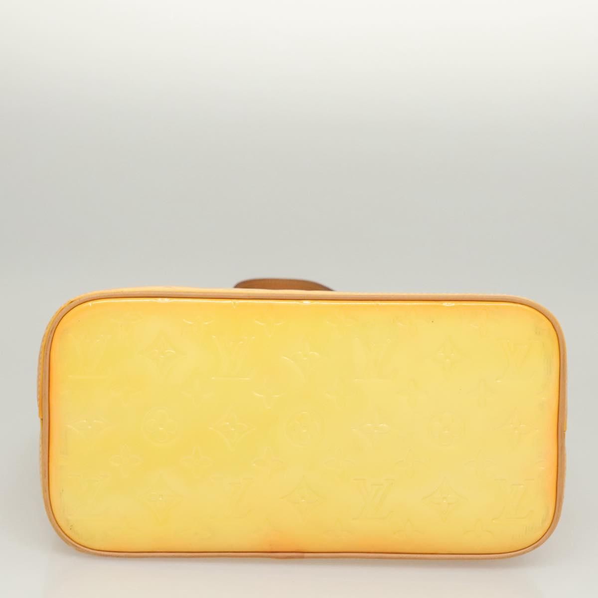 Louis Vuitton Vernis Houston Hand Bag Lime Yellow M 91055 Lv Auth