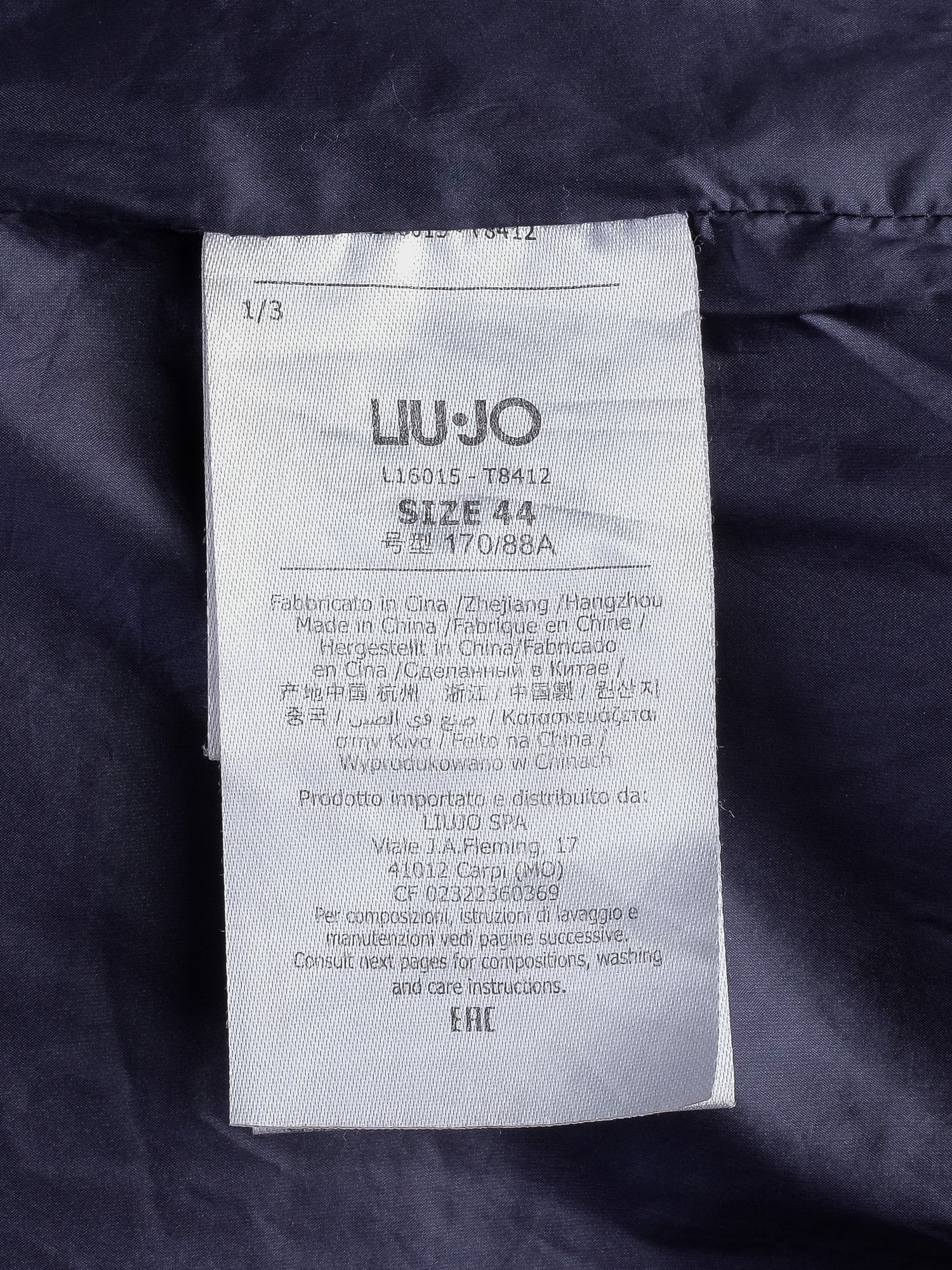 Excellent Liu Jo Navy Blue Quilted Jacket Size M