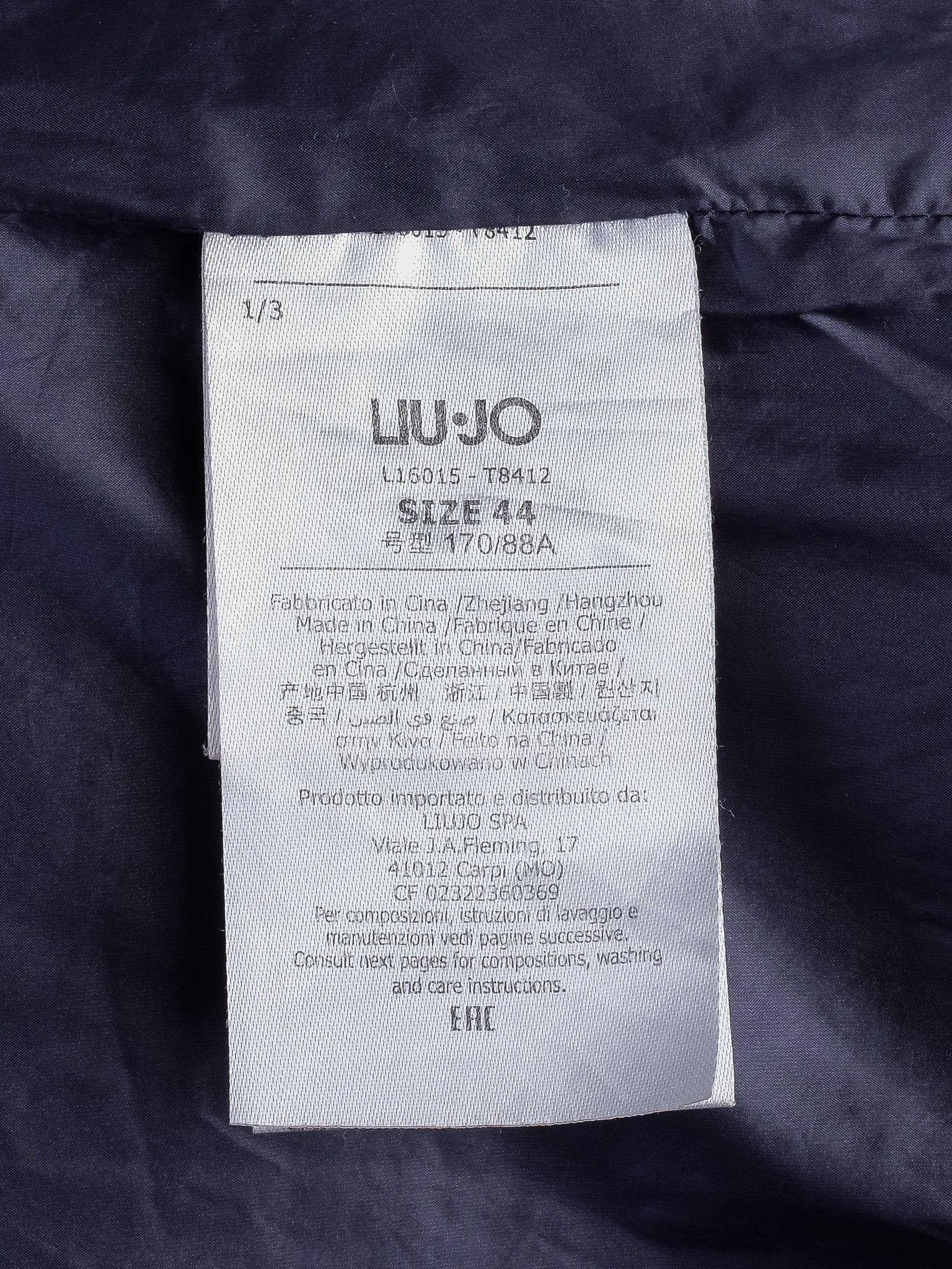 Excellent Liu Jo Navy Blue Quilted Jacket Size M