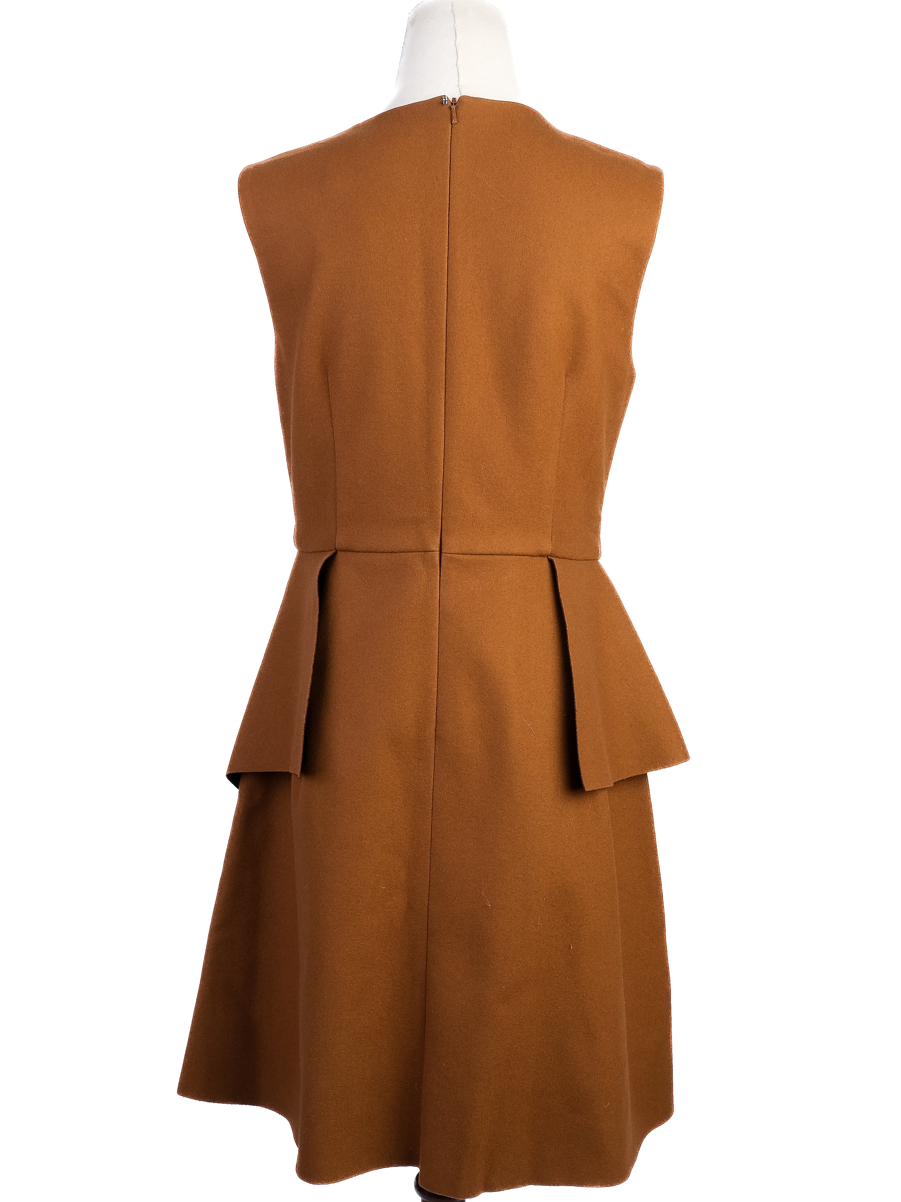 Sportmax Excellent Condition Orange Wool Peplum Dress Size M