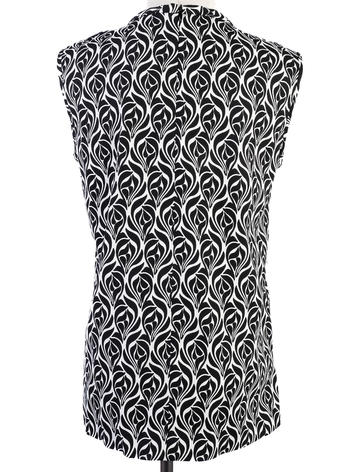 Excellent Max Mara Sleeveless Black and White Patterned Dress Women