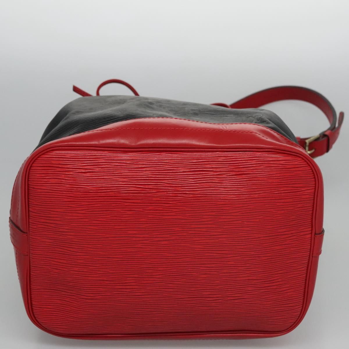 Louis Vuitton Epi Noe Shoulder Bag Bicolor Black Red M 44017 Lv Auth