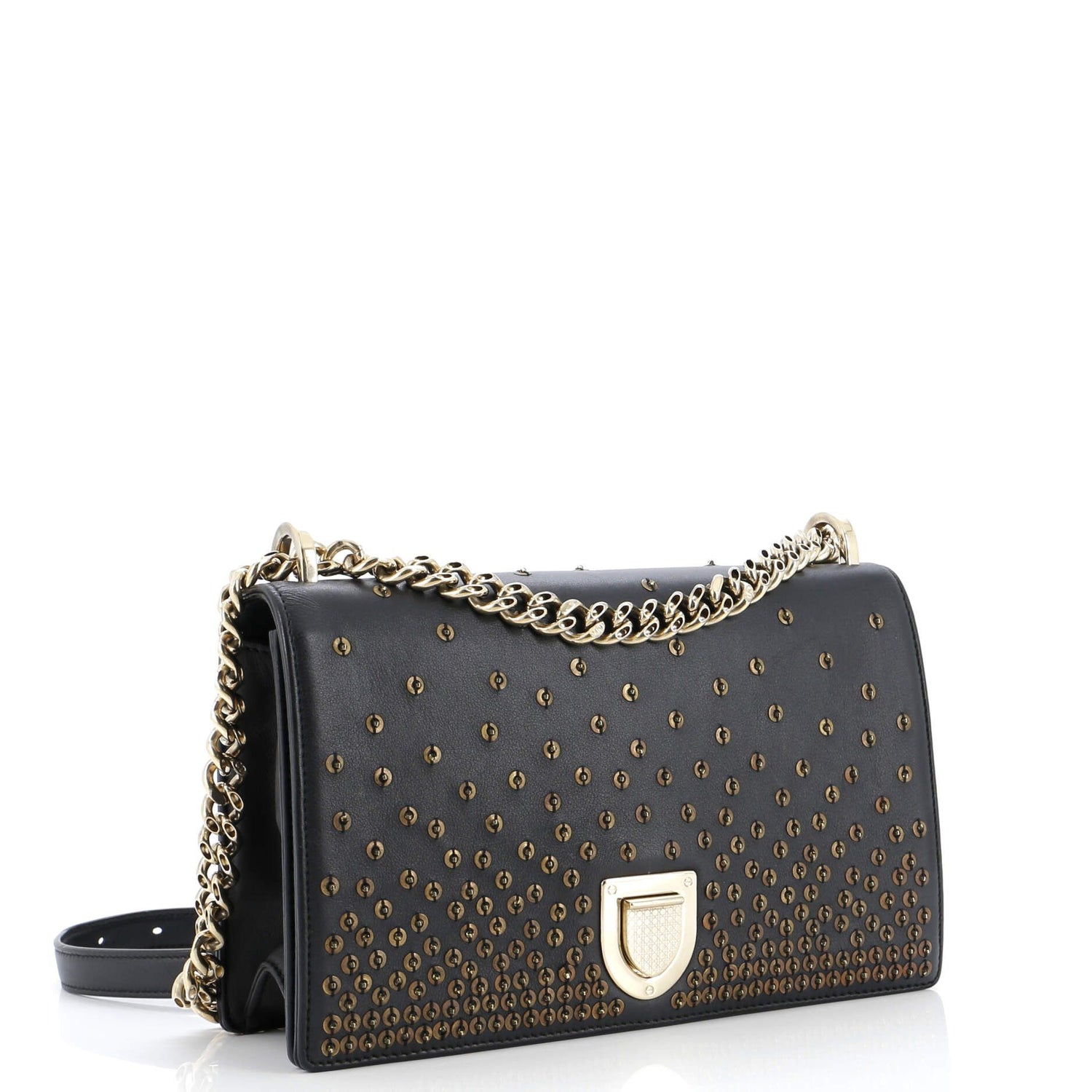 Christian Dior Diorama Flap Bag Sequin Embellished Lambskin Medium