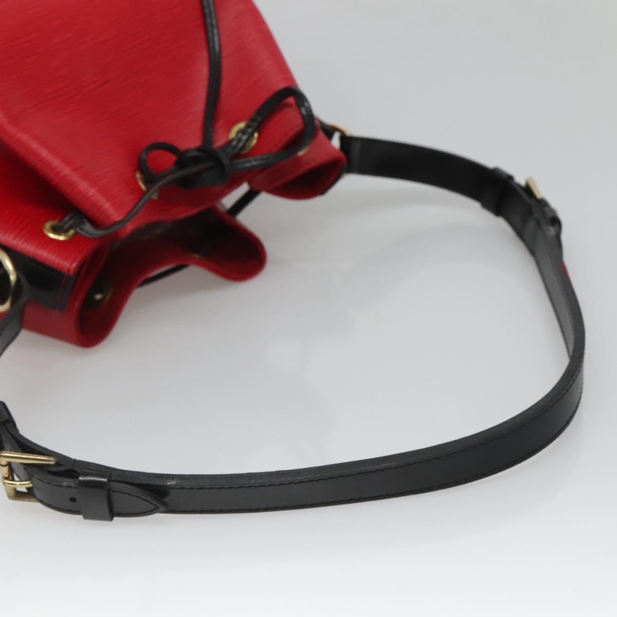 Louis Vuitton Epi Petit Noe Shoulder Bag Bicolor Black Red M 44017 Lv Auth