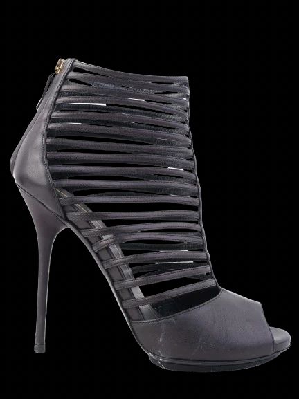 Excellent Gucci Black Leather High-Heeled Shoes Size 36