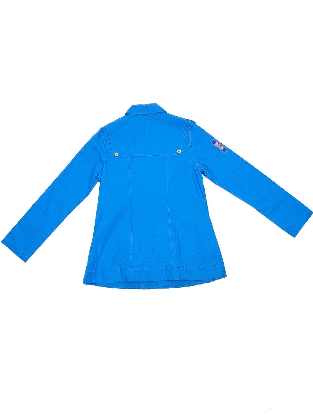 NEW Kenzo Kids Blue Cotton Coat Size 10 with Embroidered Logo