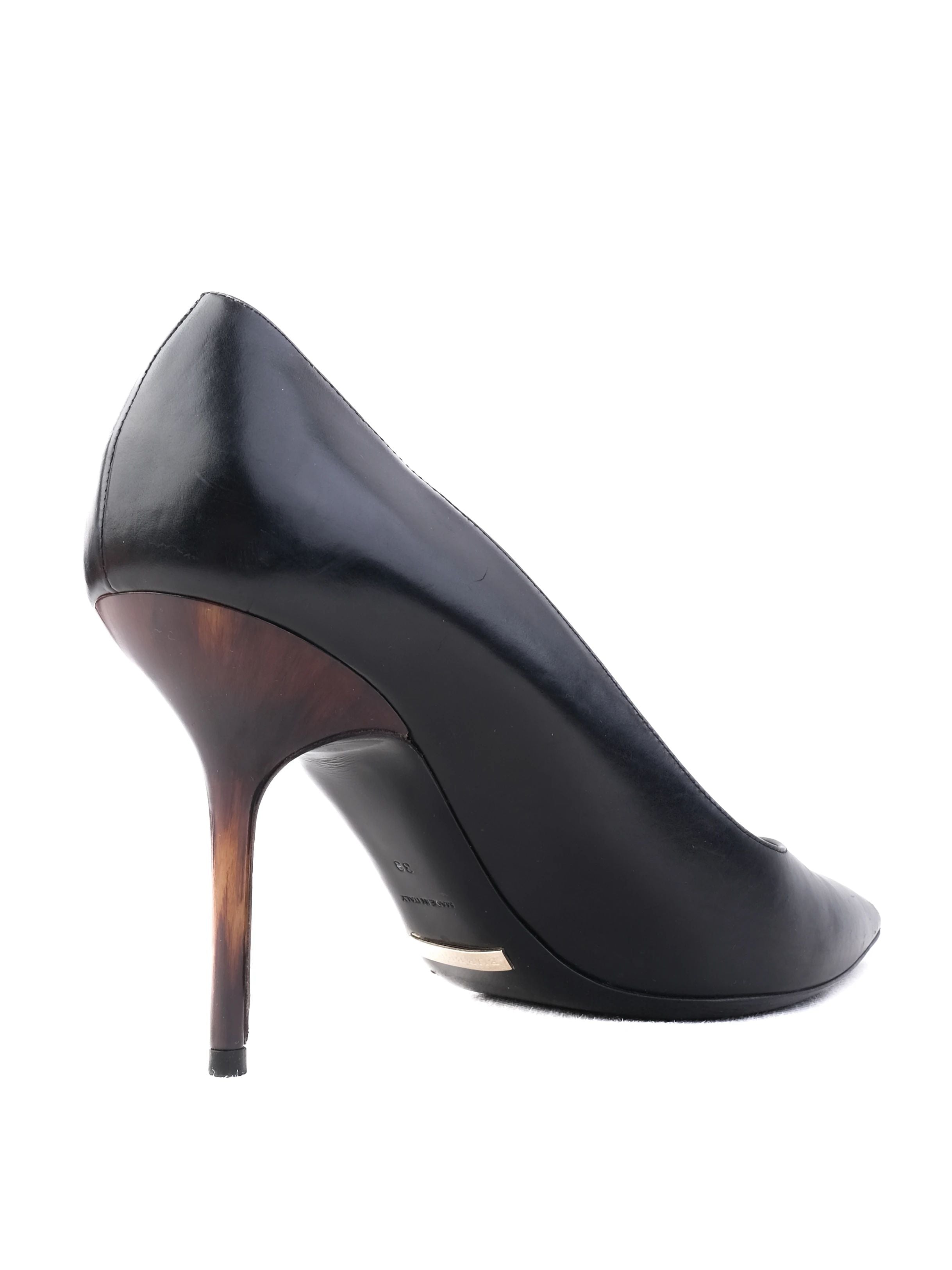 Burberry Black High-Heeled Stiletto Leather Shoe Size 39