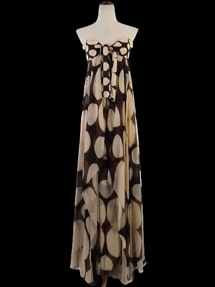 Excellent Diane von Furstenberg Strapless Polka Dot Dress Size S