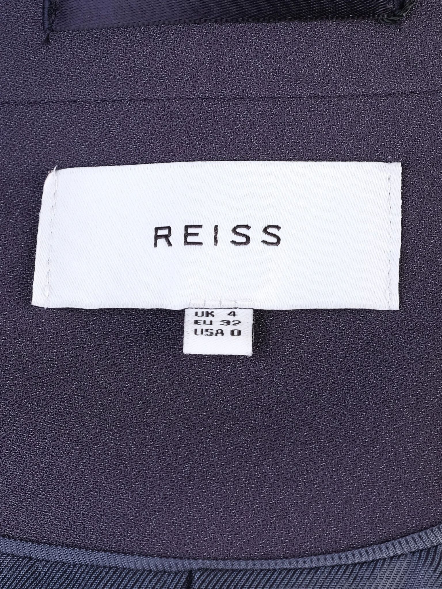 Excellent Reiss Gray Polyester Blazer Double-Breasted Size XXS