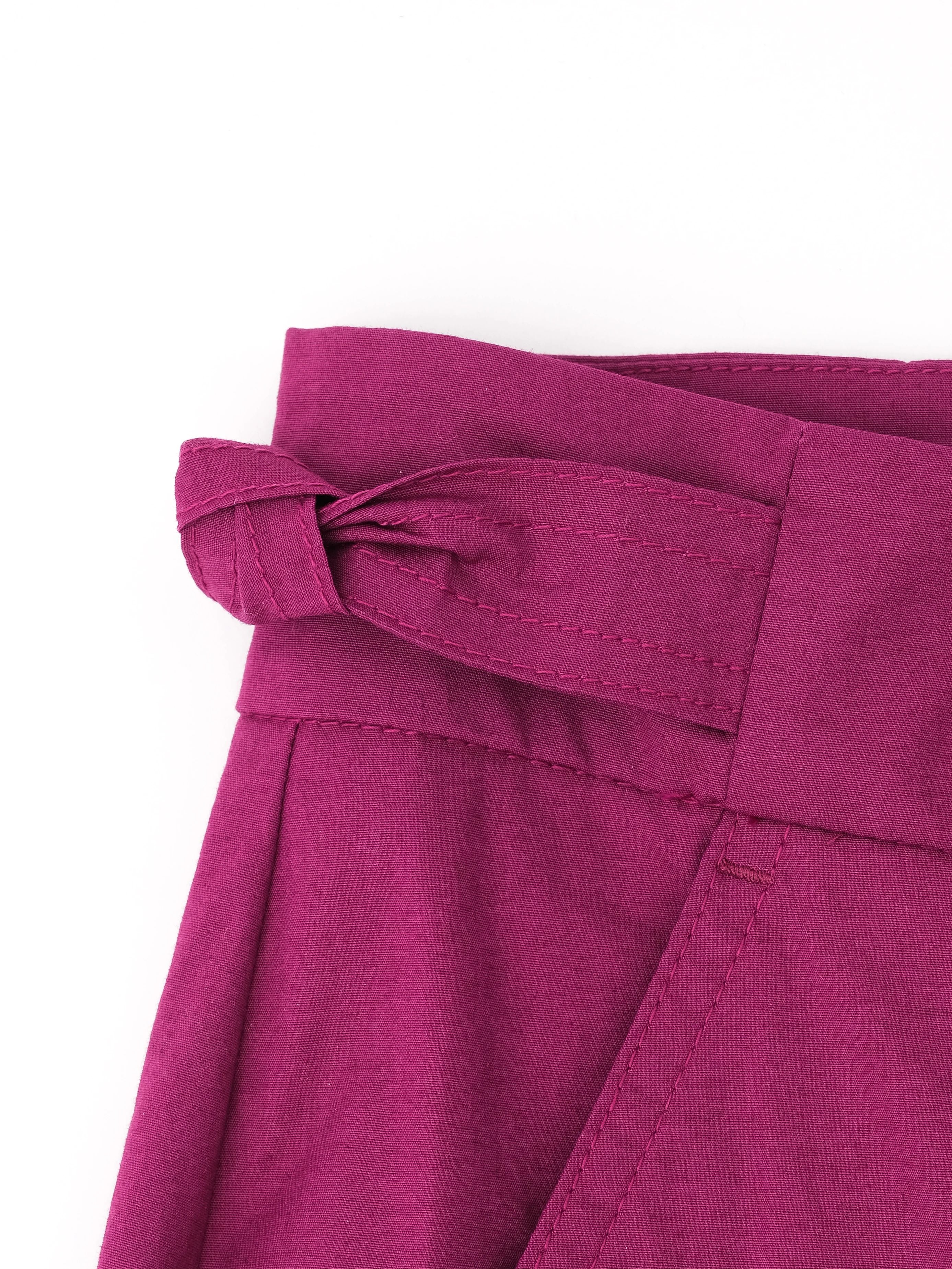 Excellent Marella Magenta Wide-Leg Pants XL with Bow Detail