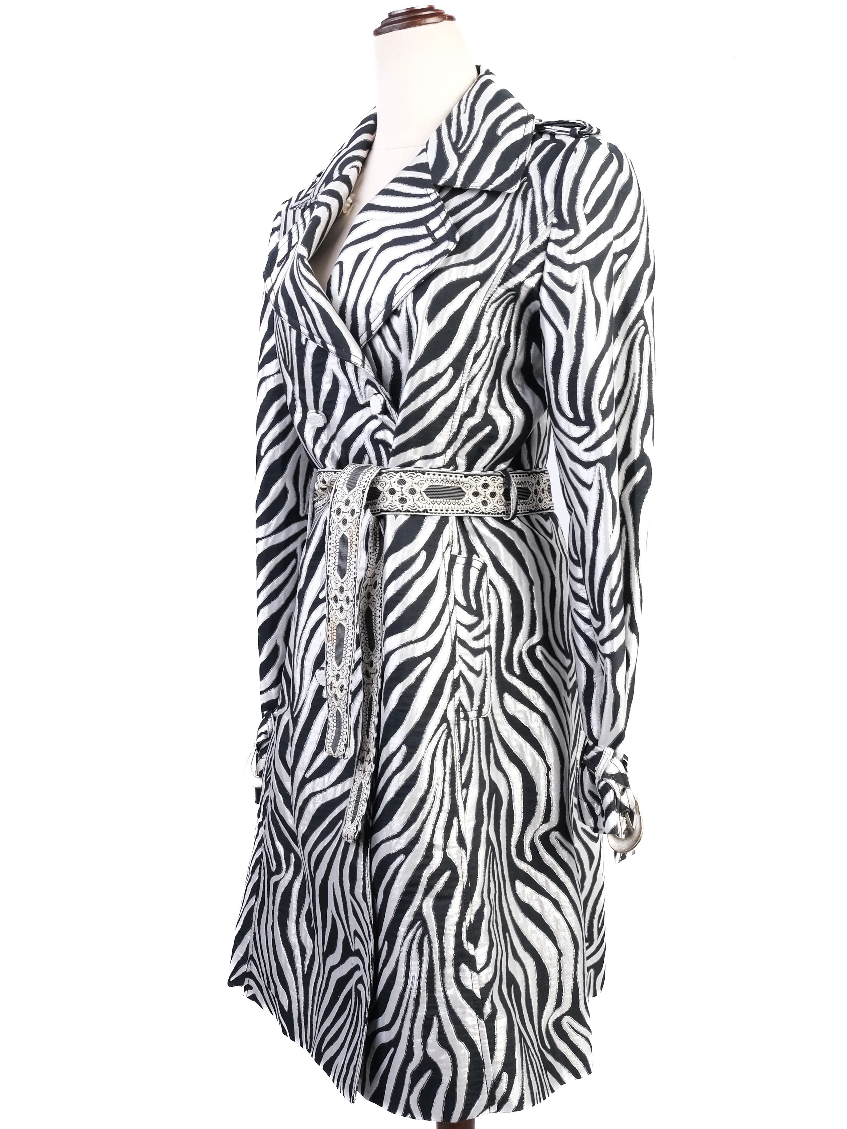 Class Roberto Cavalli Zebra-Patterned Coat Size M Excellent Condition
