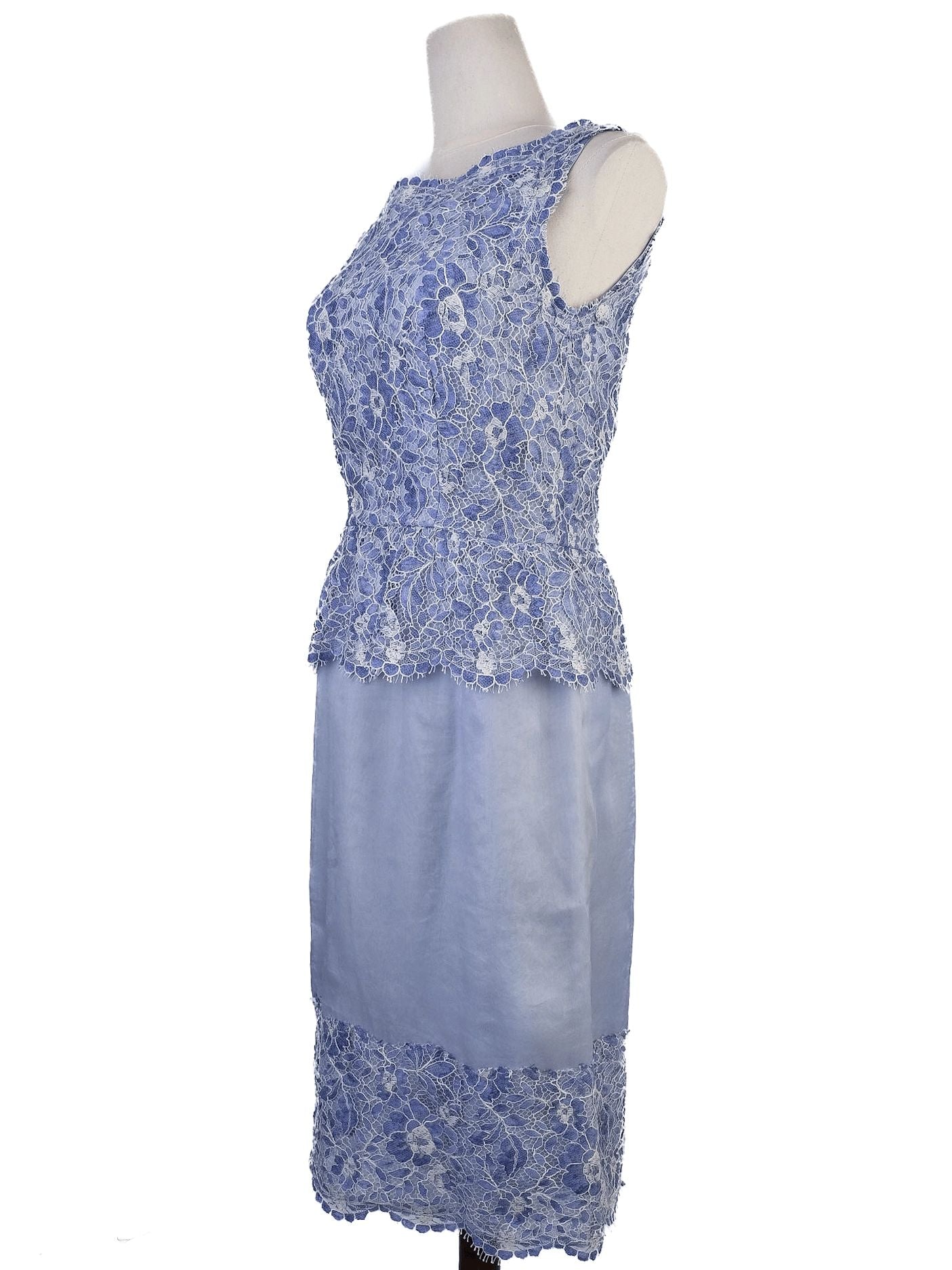 Excellent Light Blue Lace Dress Sleeveless Size S Women&