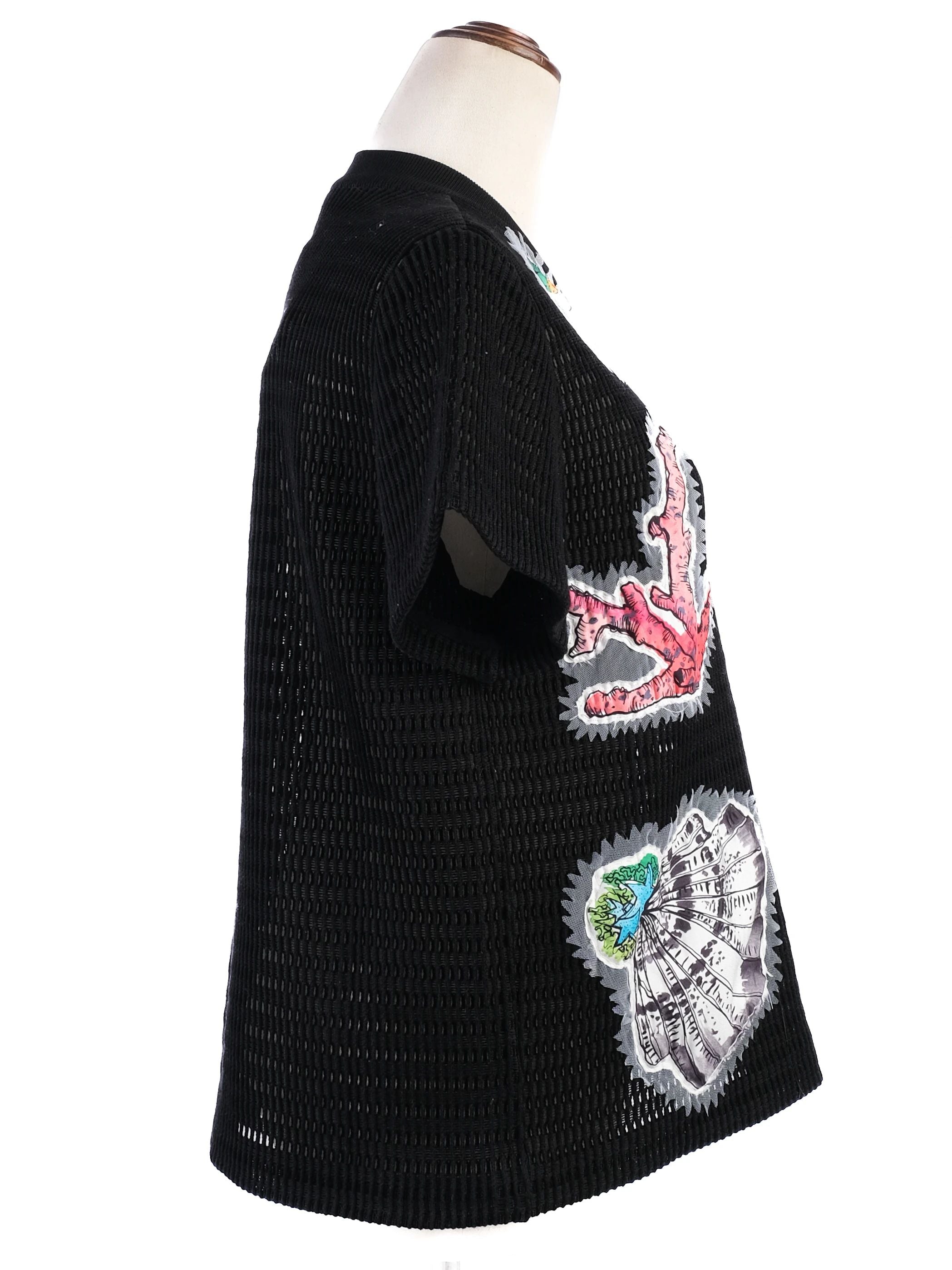 Emilio Pucci Black Short Sleeve Knit Top Size M Excellent Condition