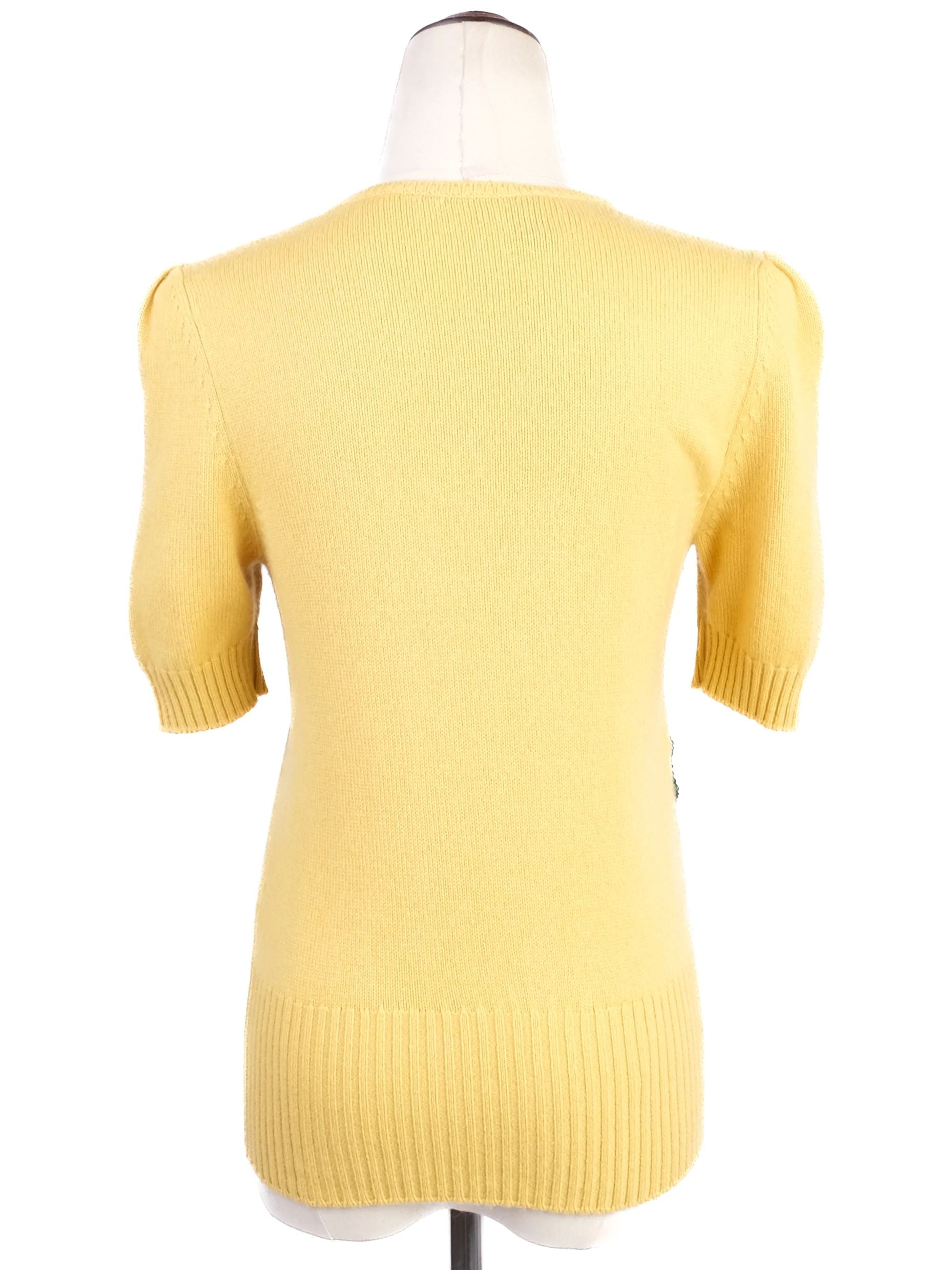 Excellent Dolce Gabbana Yellow Cashmere Sweater Size XS