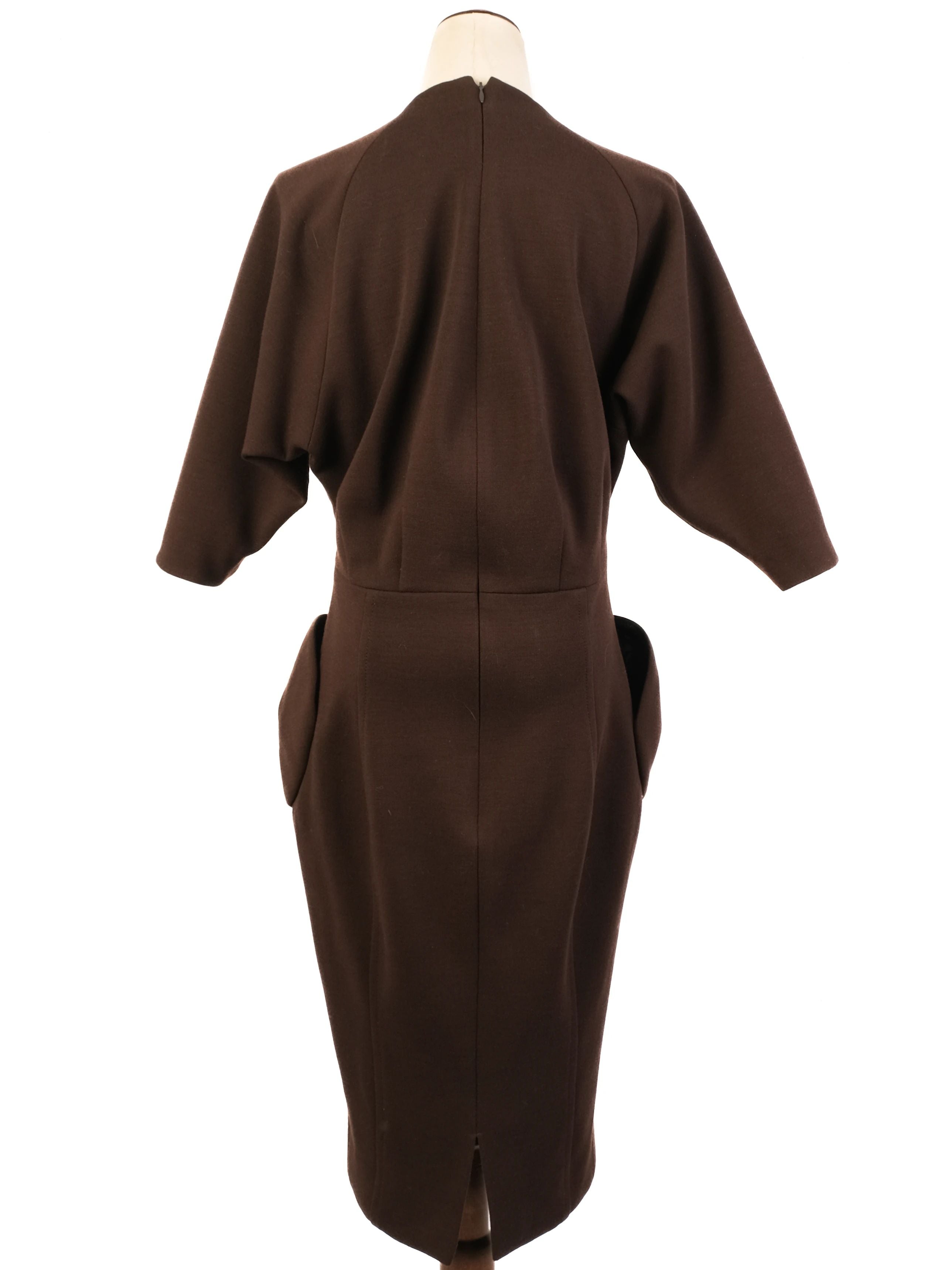 Excellent Marc Jacobs Orange Wool Dress Size S with Pockets