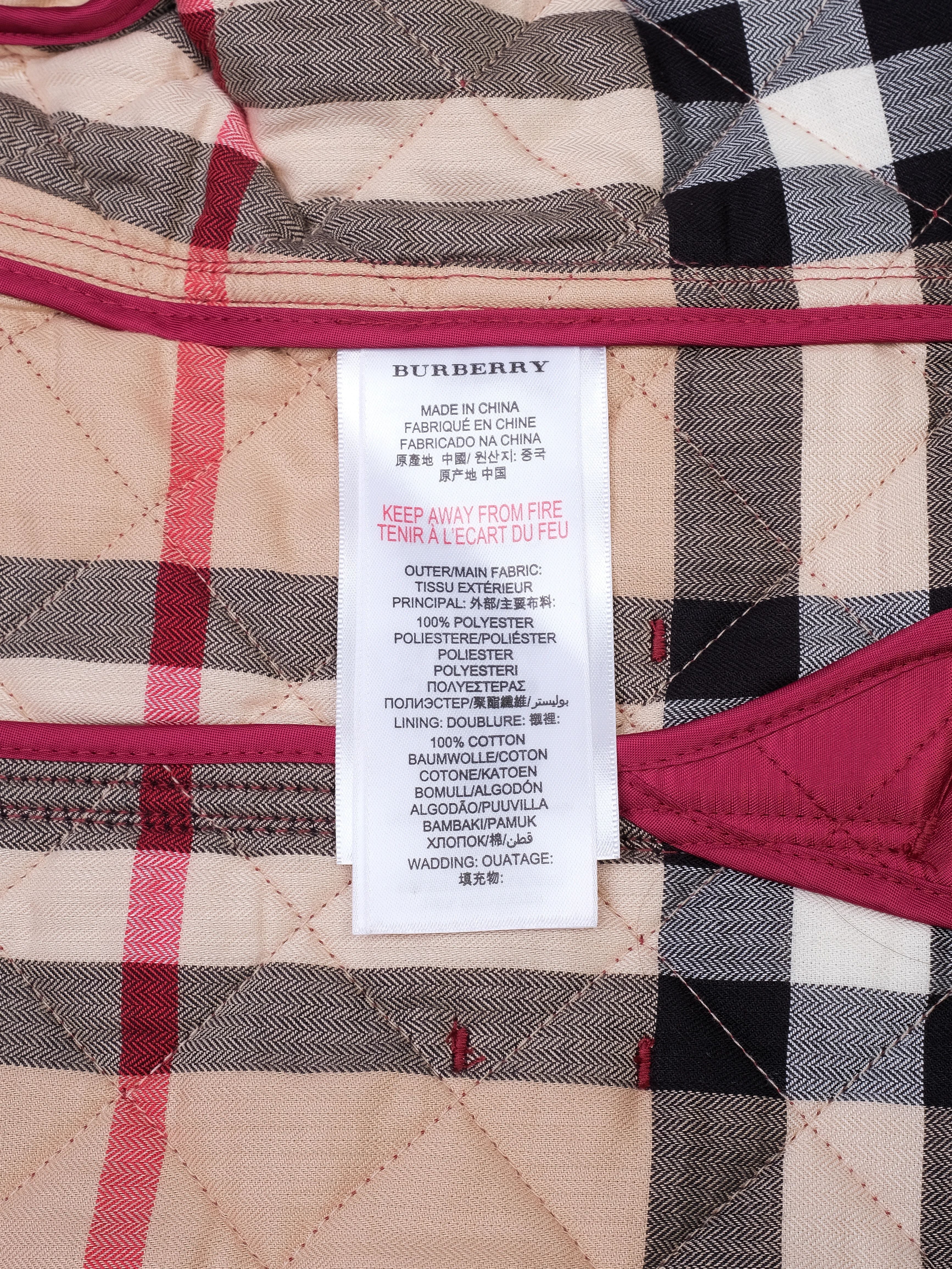 Good Burberry Pink Quilted Jacket for Kids Size 4