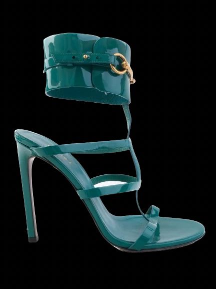Excellent Gucci Green Leather High-Heeled Sandals Size 38