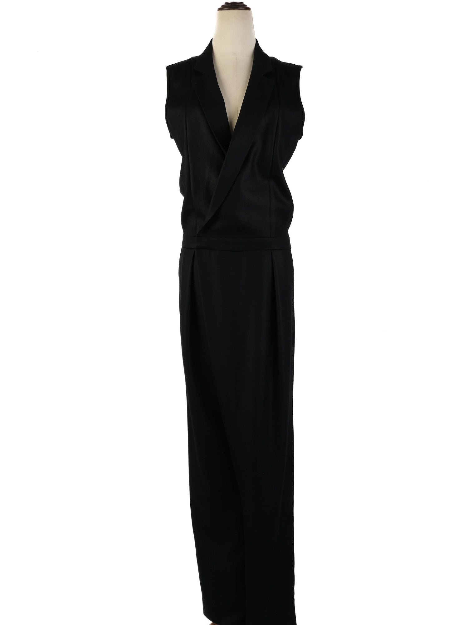 Excellent J Brand Black Sleeveless Jumpsuit Size M Triacetate