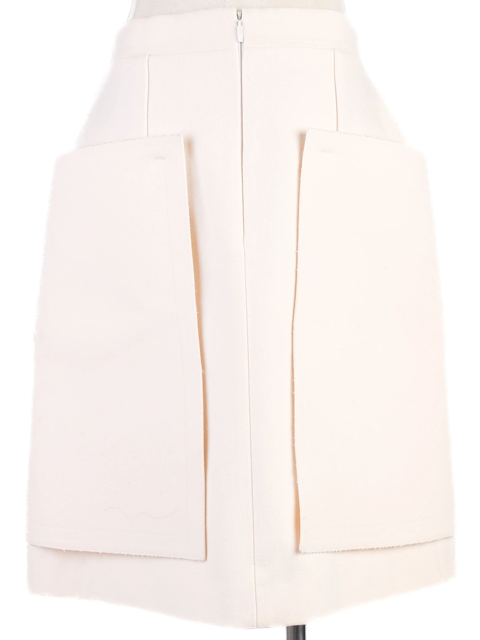 Excellent Fendi WomenÕs Orange Wool Skirt with Pockets Size L