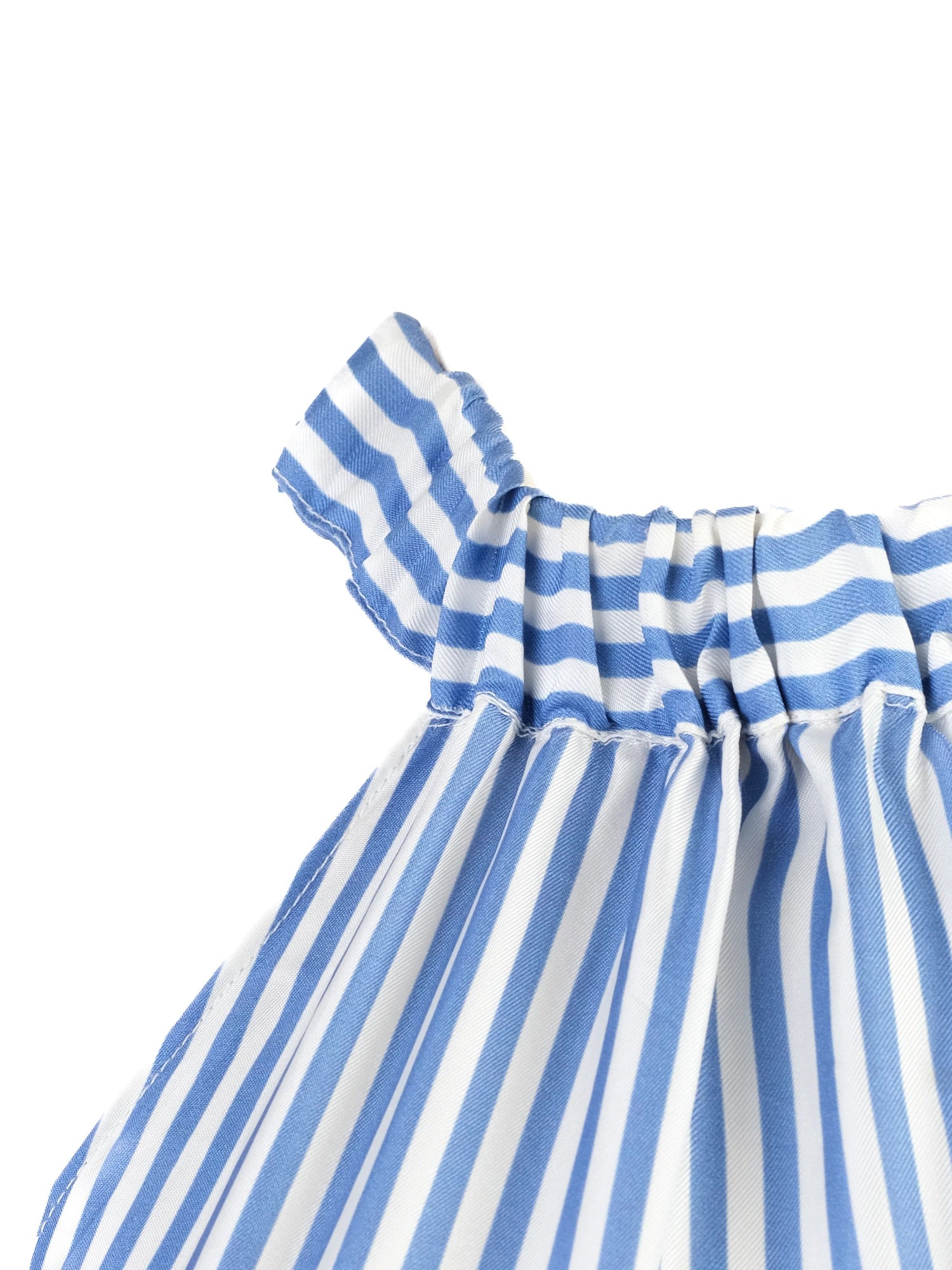 Excellent Paper London Blue Silk Striped Halter Neck Dress Size XXL