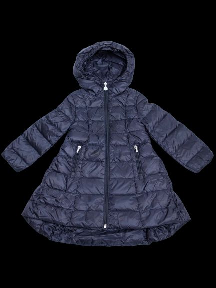 Good Moncler Blue Quilted Hooded Coat for Kids, Size 4