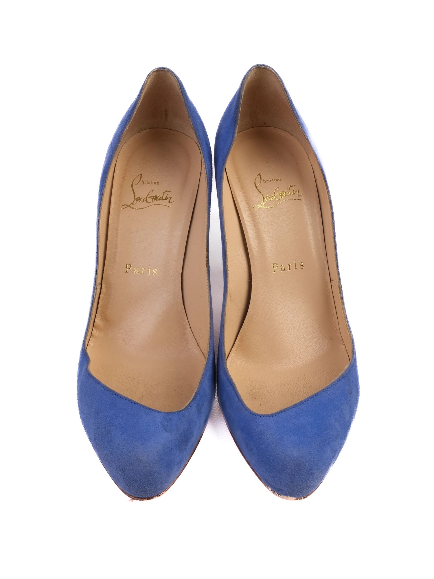 Christian Louboutin Blue Leather Stiletto Pumps Size 38.5 Excellent