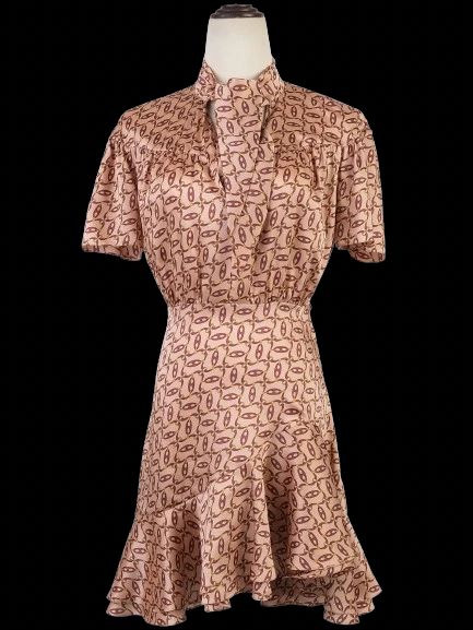 Excellent Sandro XS Dress Combined Abstract Pattern Polyester