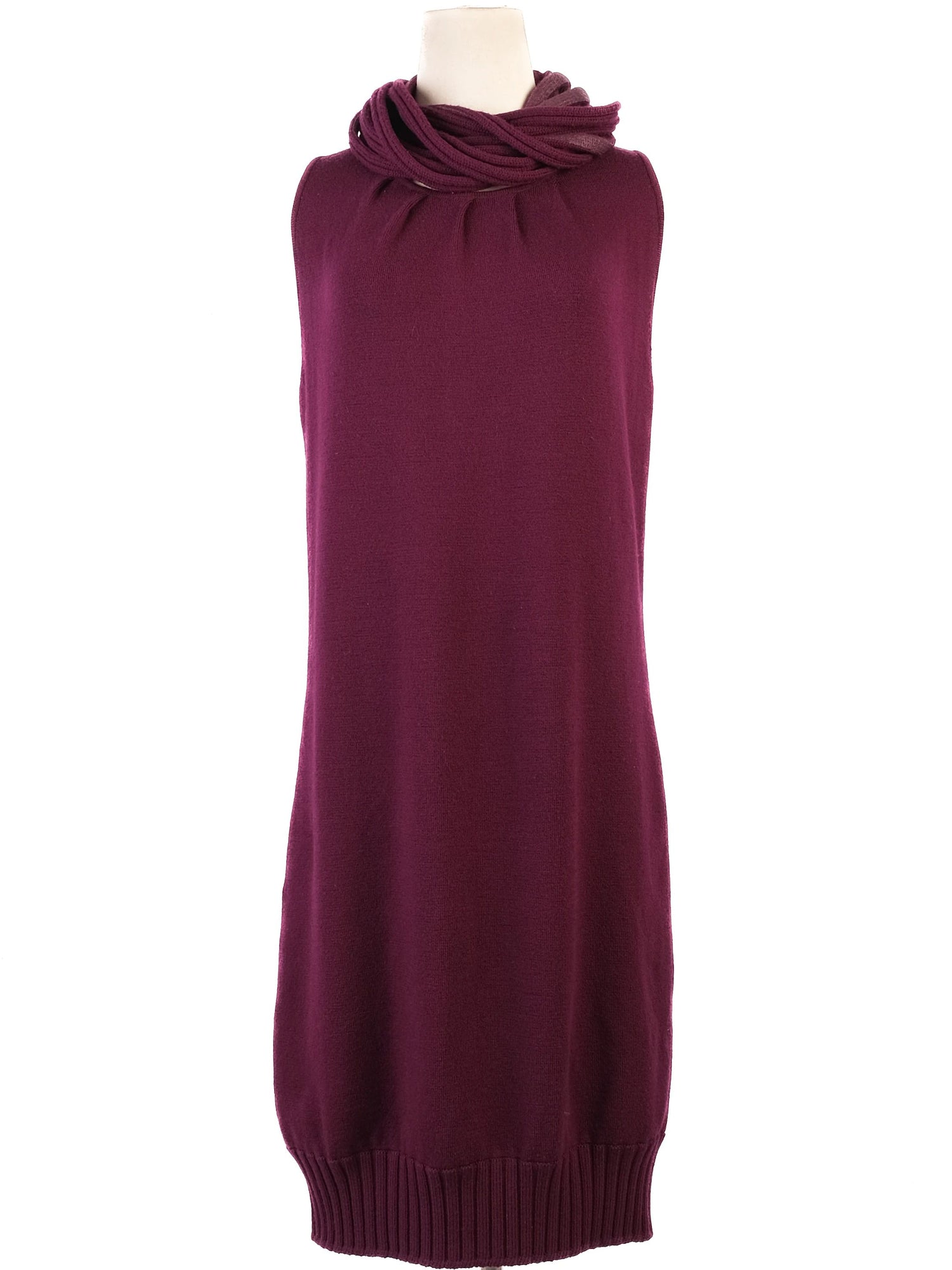 Excellent Iceberg Red Wool Sleeveless Cowl Neck Dress Size XS