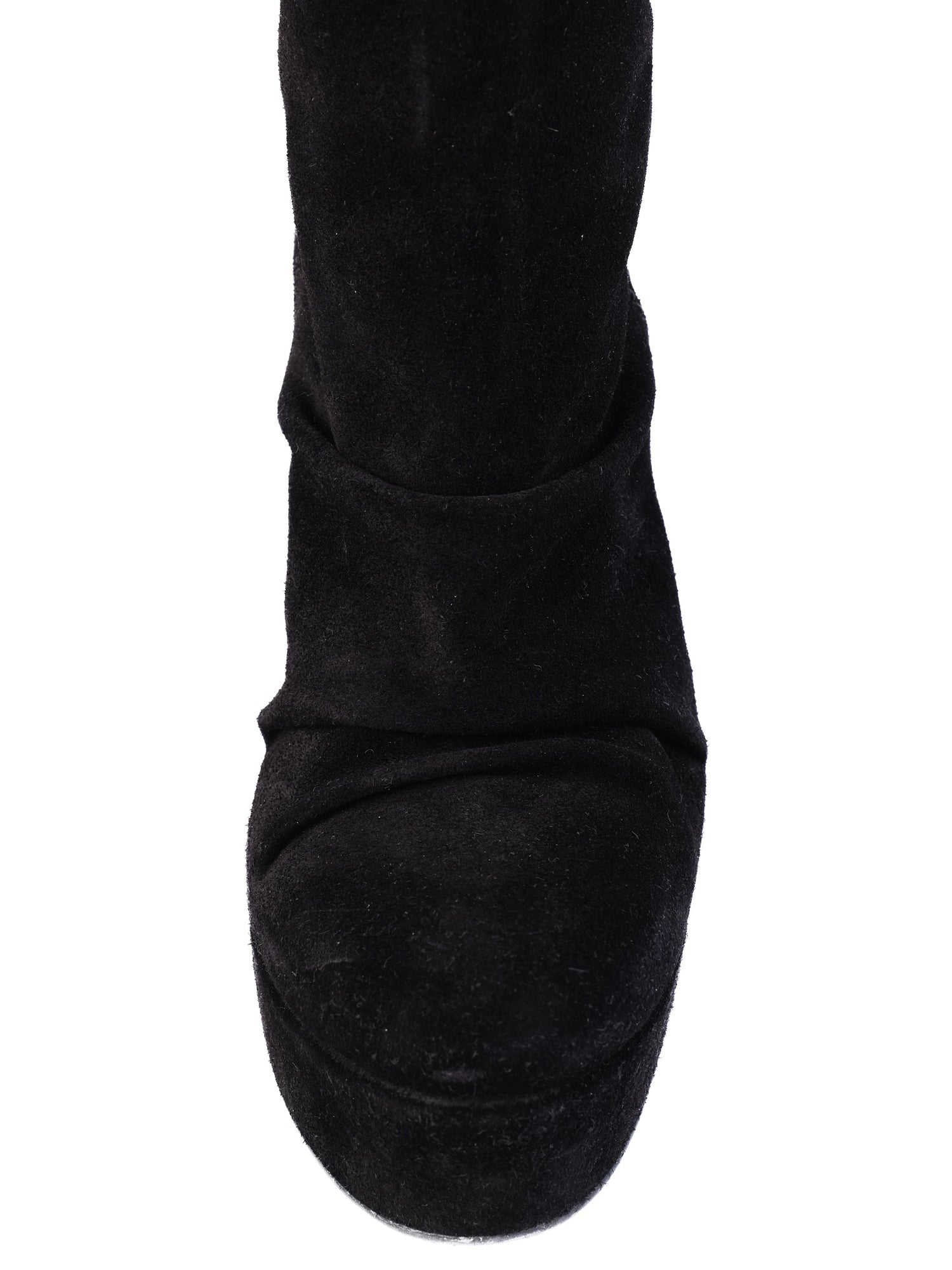 Average Condition Pedro Garcia Black Suede Knee-High Wedge Boots Size 38