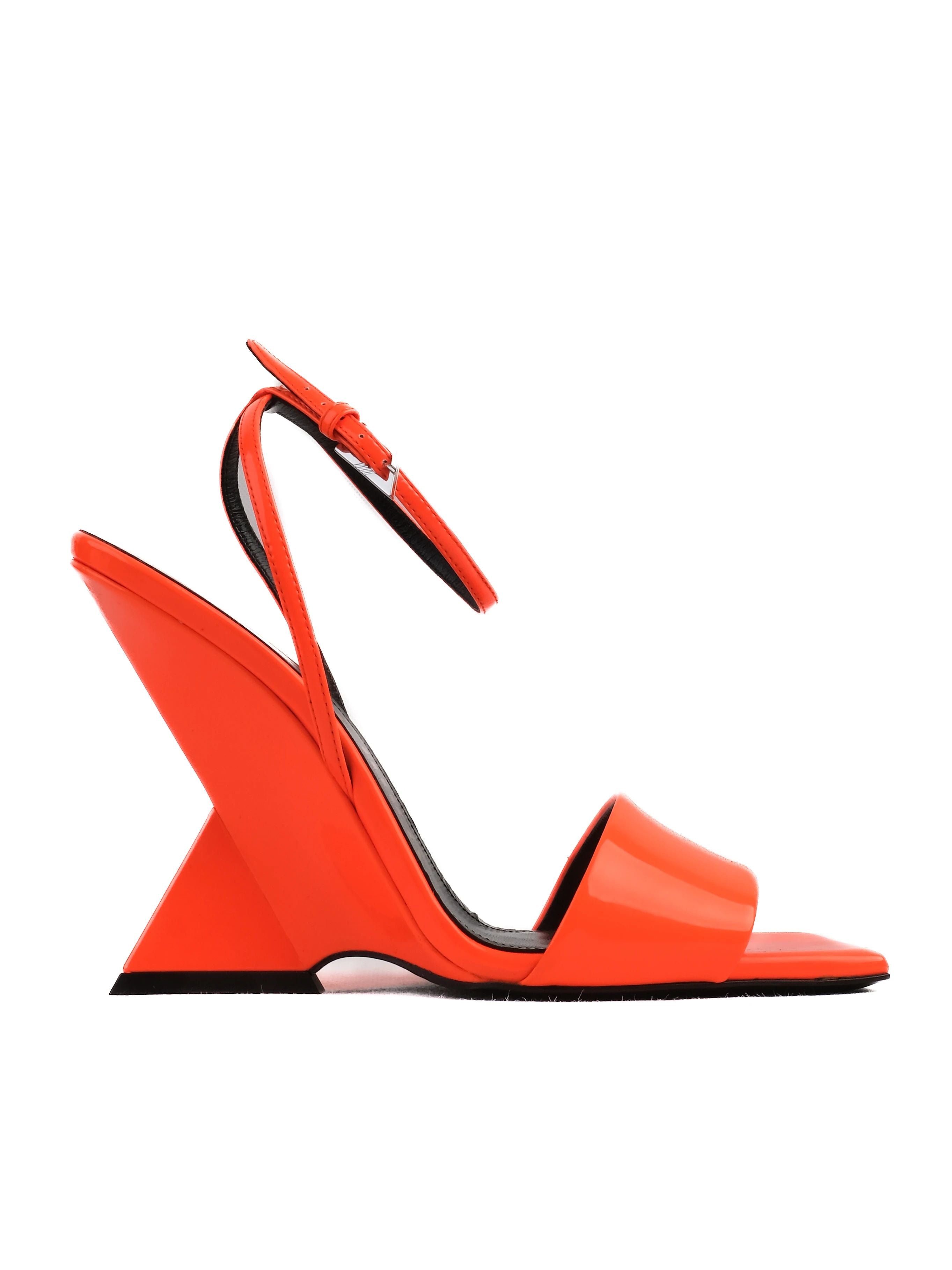 NEW The Attico Orange Leather High-Heeled Sandals Size 37.5