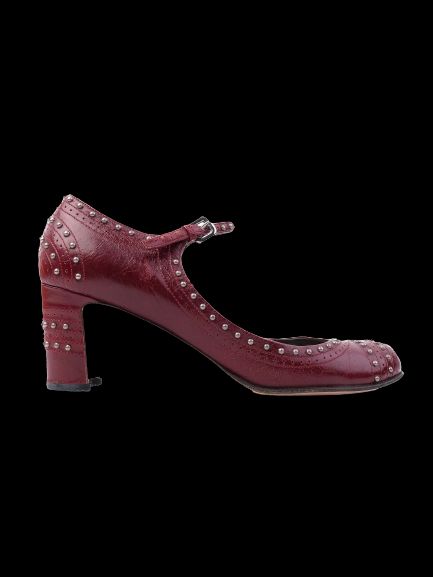 Excellent Prada Red Leather High-Heeled Mary Jane Shoes Size 37