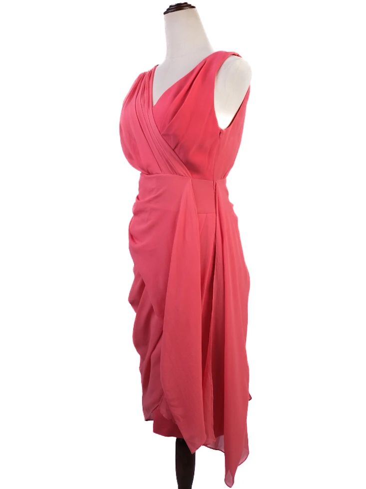 NEW Max Mara Pink Sleeveless Dress Size S Viscose Wrap Style
