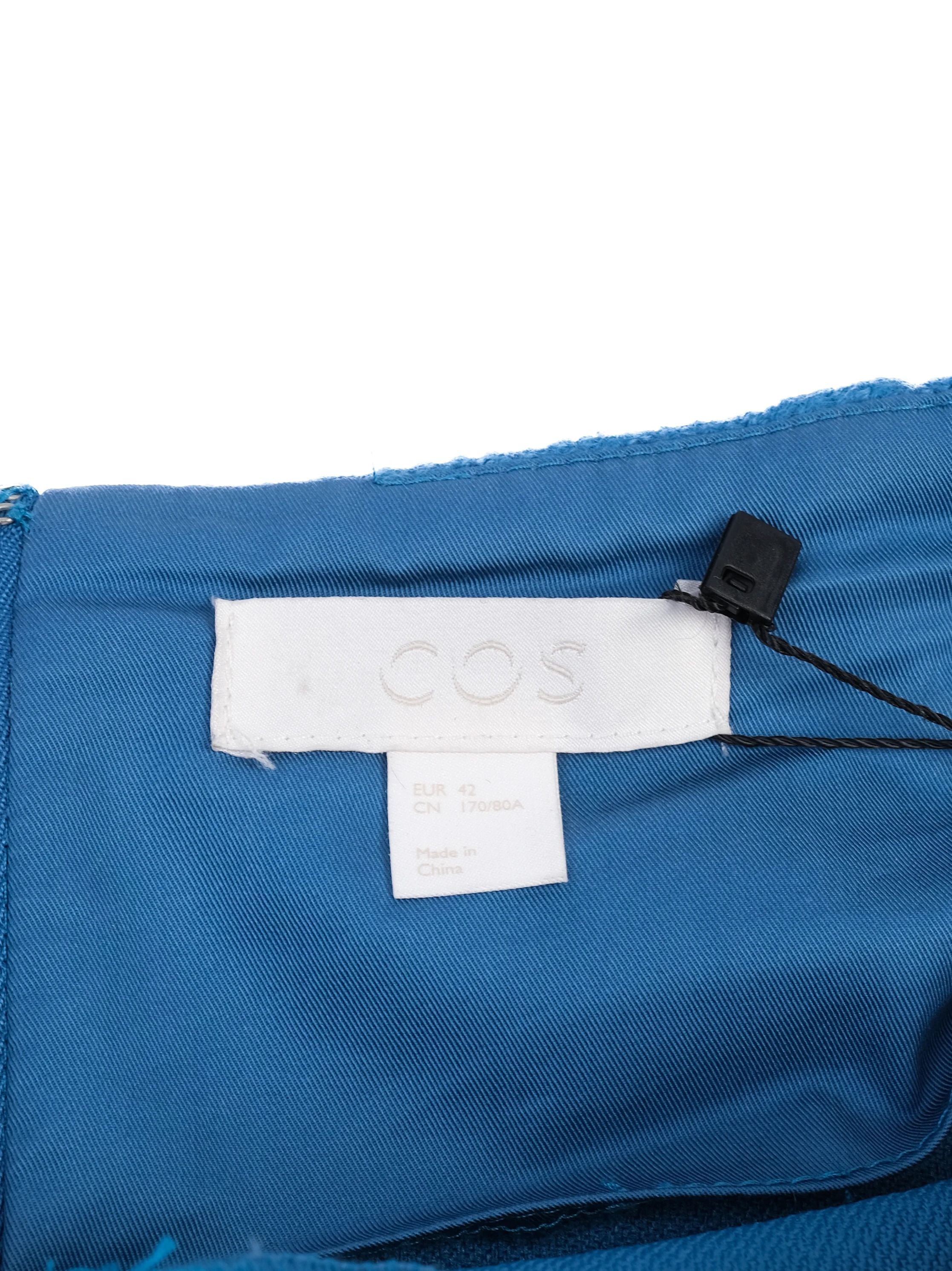 Excellent COS Blue Wool Skirt with Front Pocket Size Info