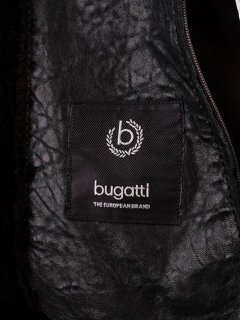 Good Bugatti Orange Leather Coat Size XL for Men