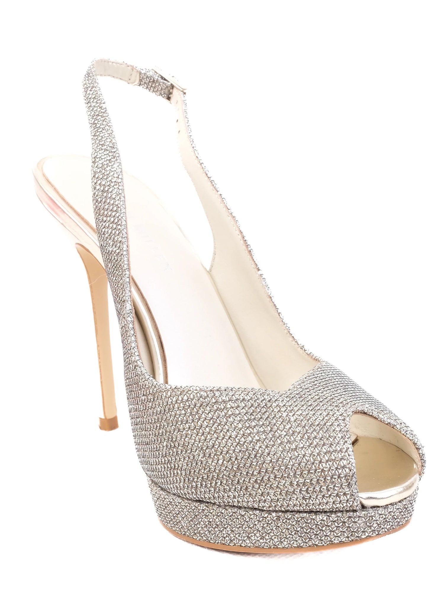 Excellent Karen Millen Gray Leather Slingback High Heels Size 37