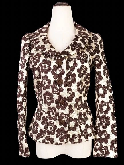 Excellent Moschino Floral Jacket Combined Viscose Size M,S