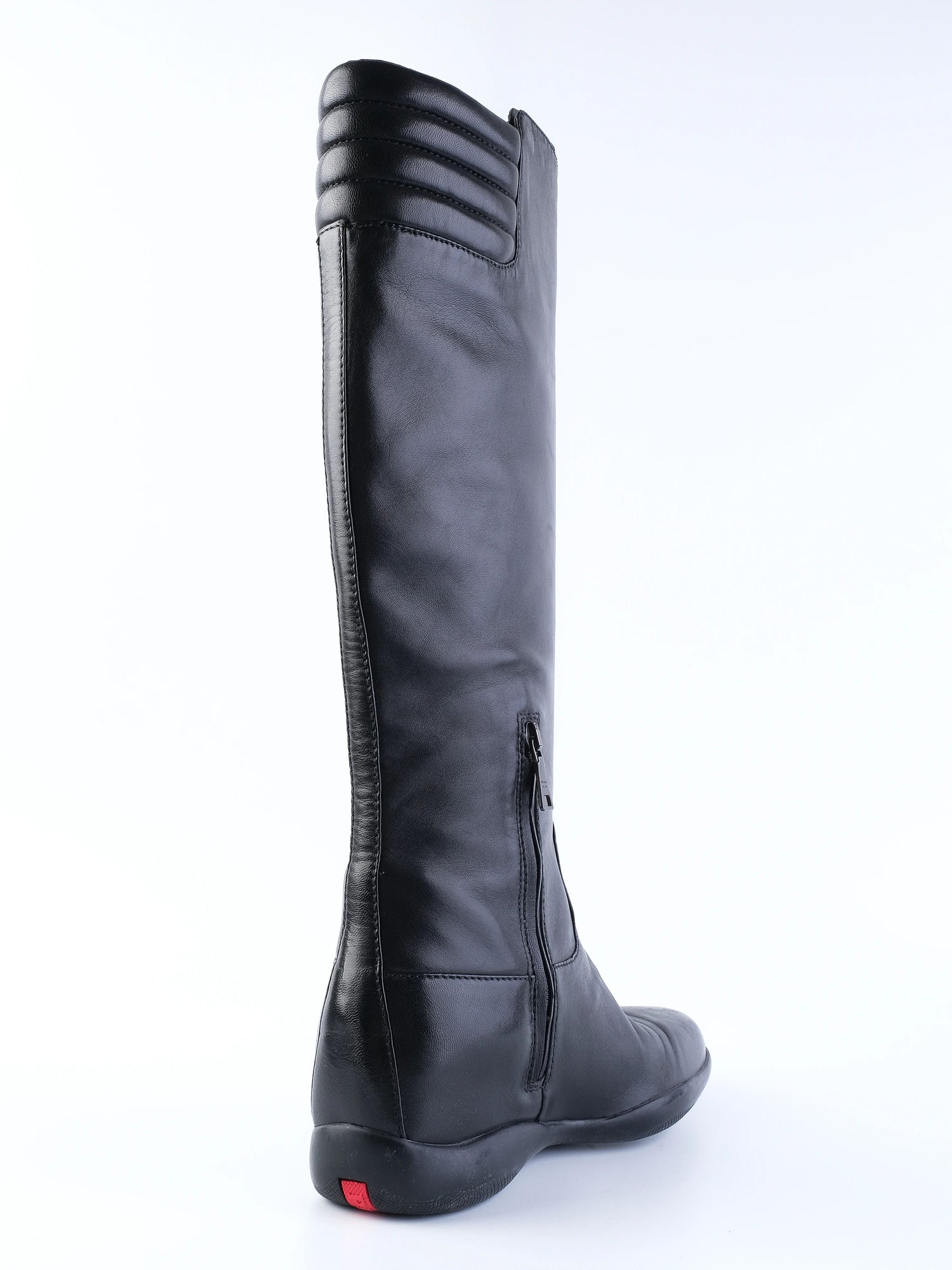 Excellent Prada Black Leather Knee-High Boots Size 38.5